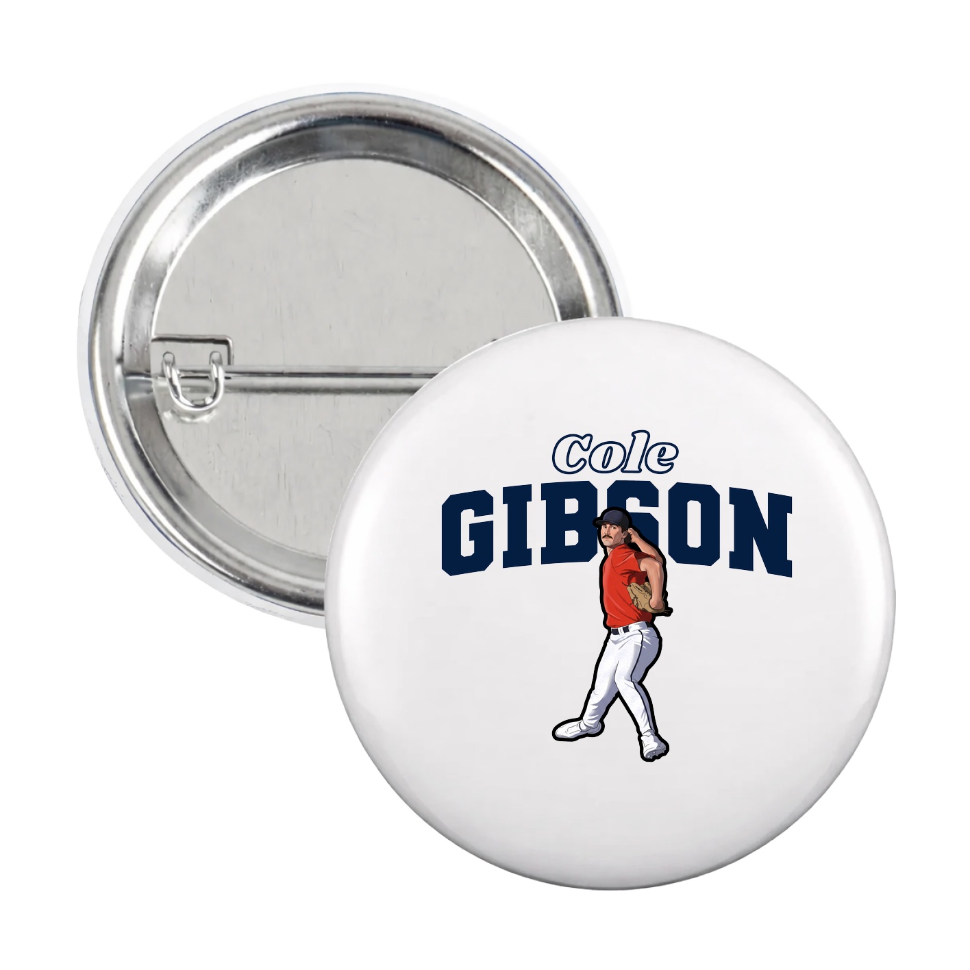 Game Day Button — Name Arch in White