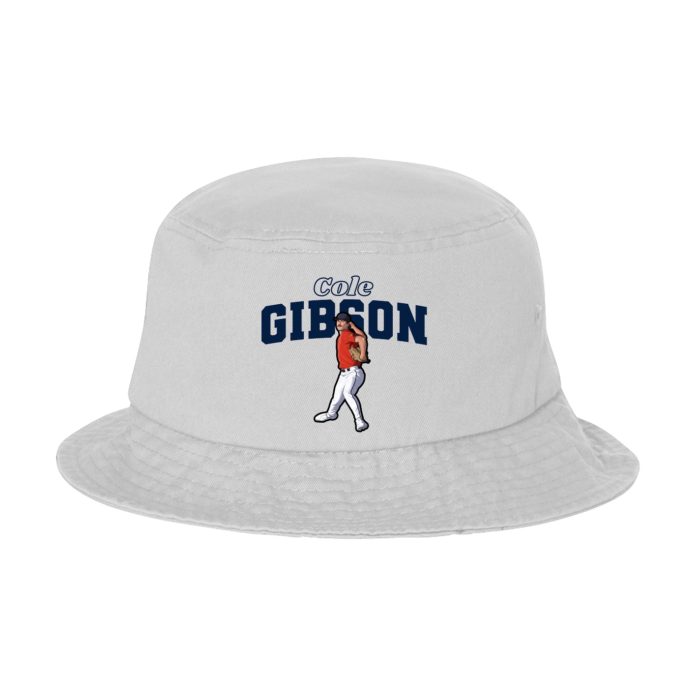 Bucket Cap — Name Arch in White
