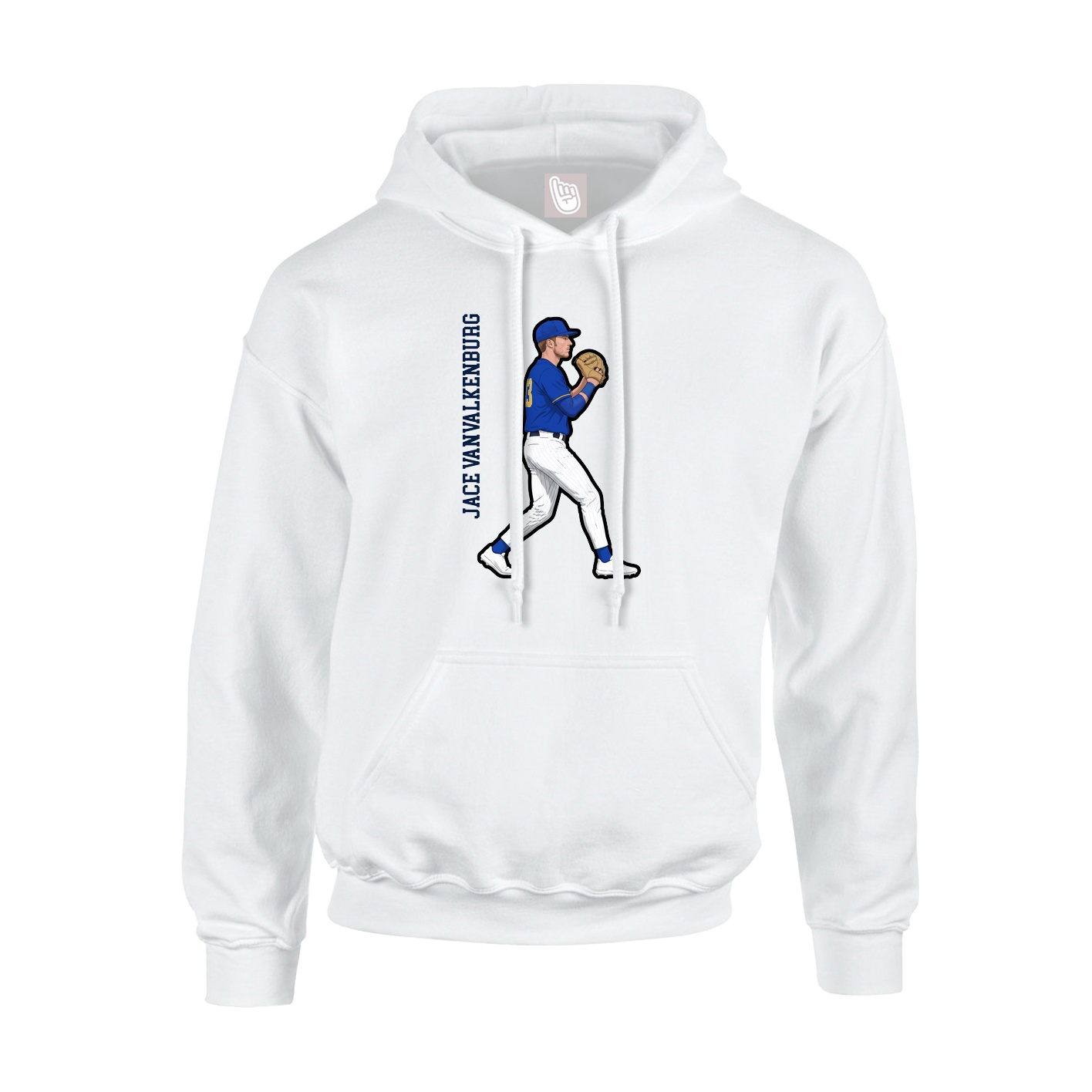 Youth Hoodie — Name Vertical in White