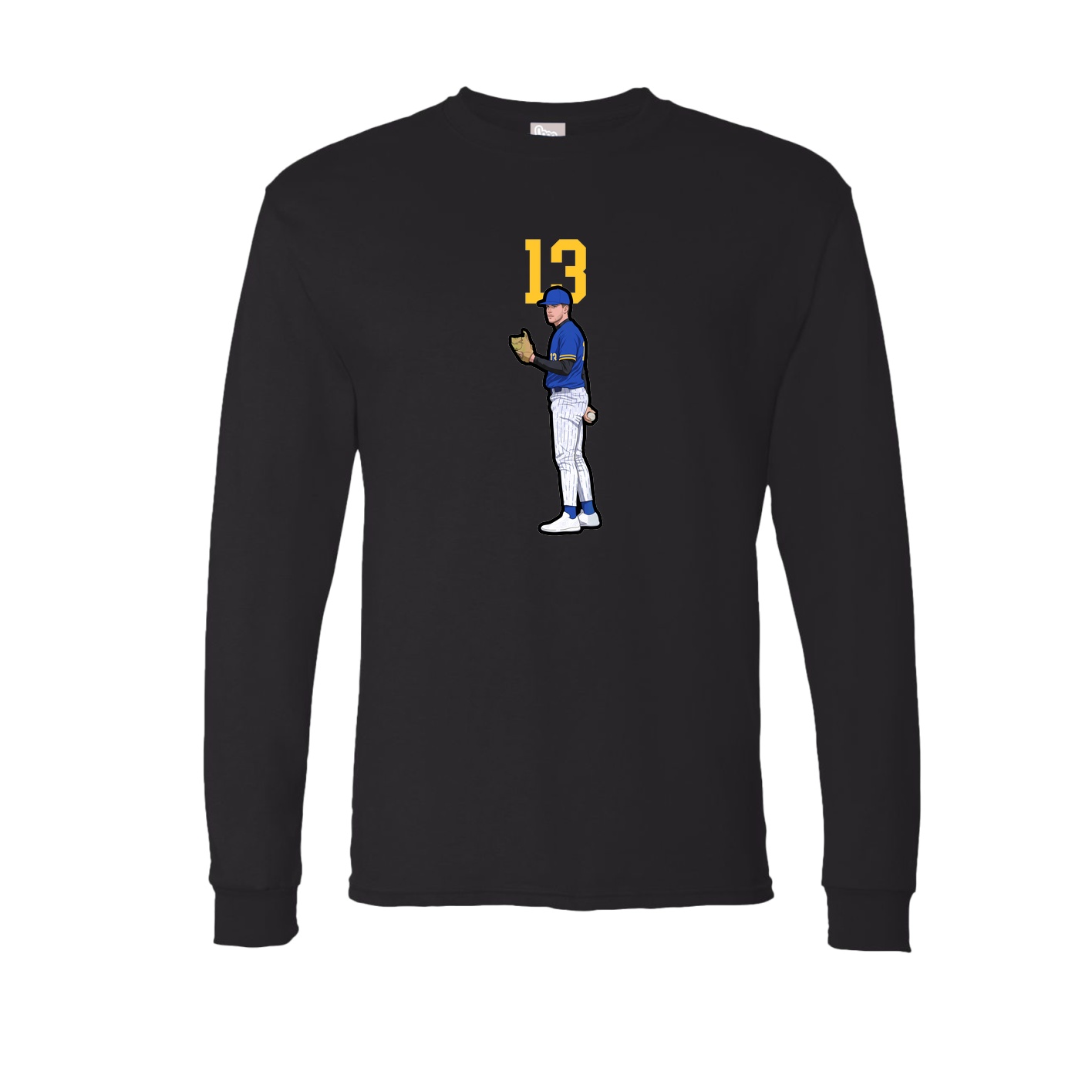 Long Sleeve Tee — Number Top in Black