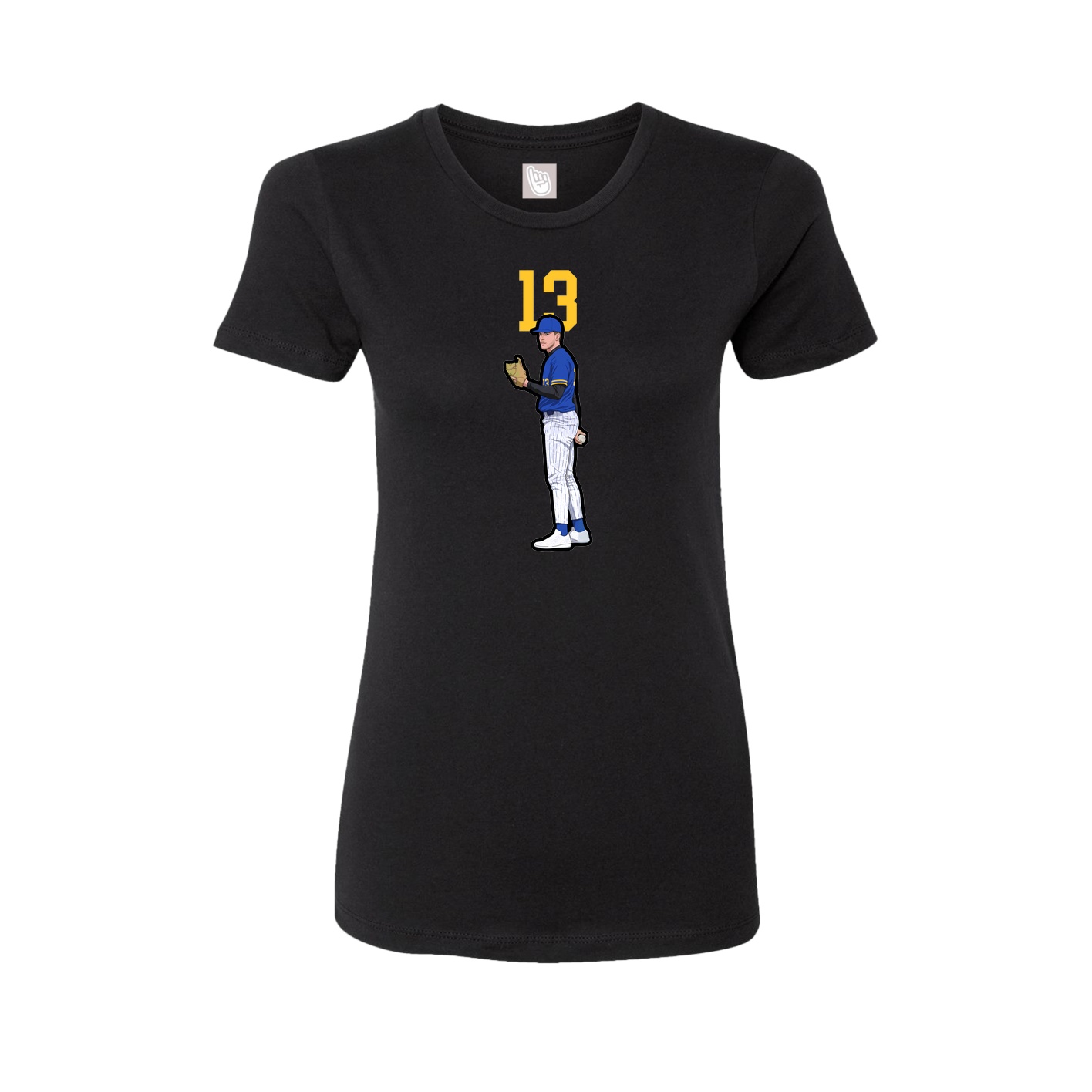 Fitted Women's Tee — Number Top in Black