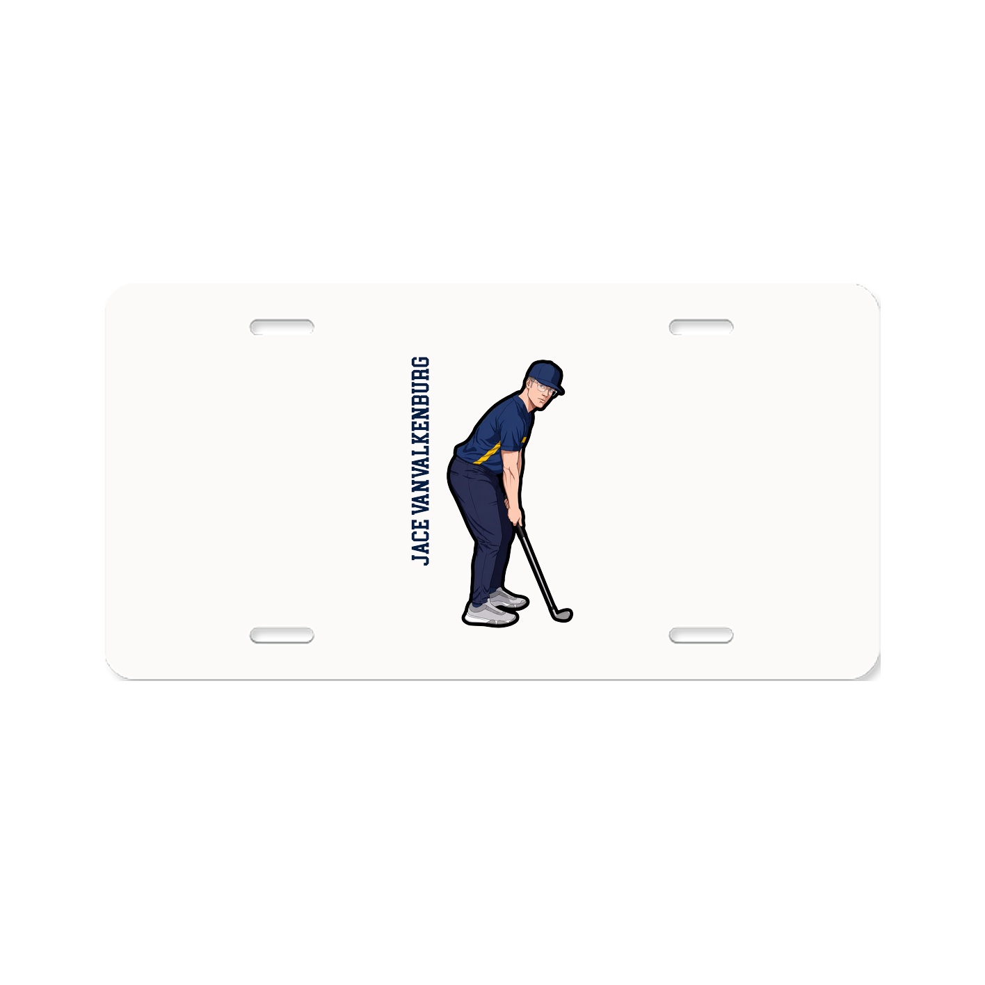 License Plate — Name Vertical in Classic