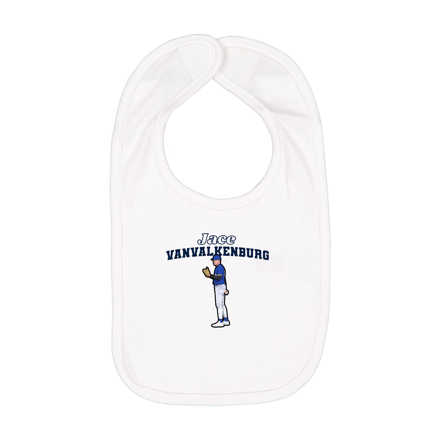 Infant Bib — Name Arch in White