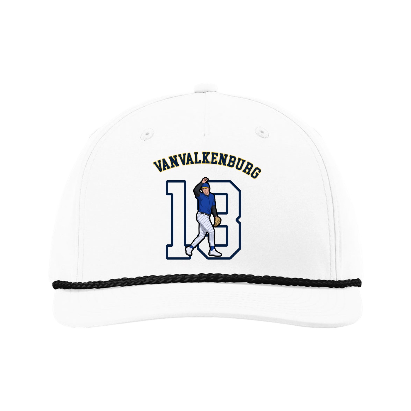 Five-Panel Classic Rope Cap — Shirsey Arch in White