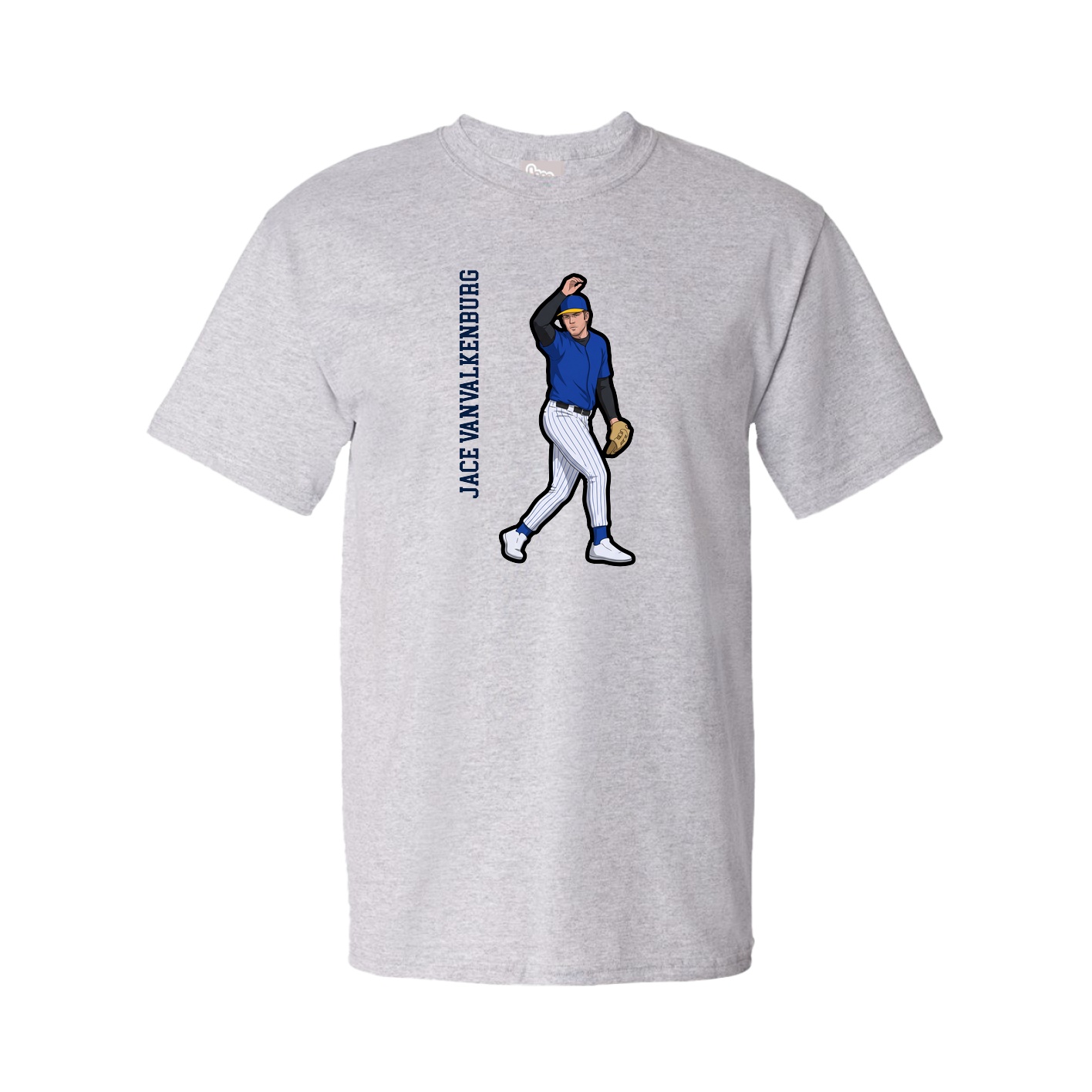 Youth Tee — Name Vertical in Grey