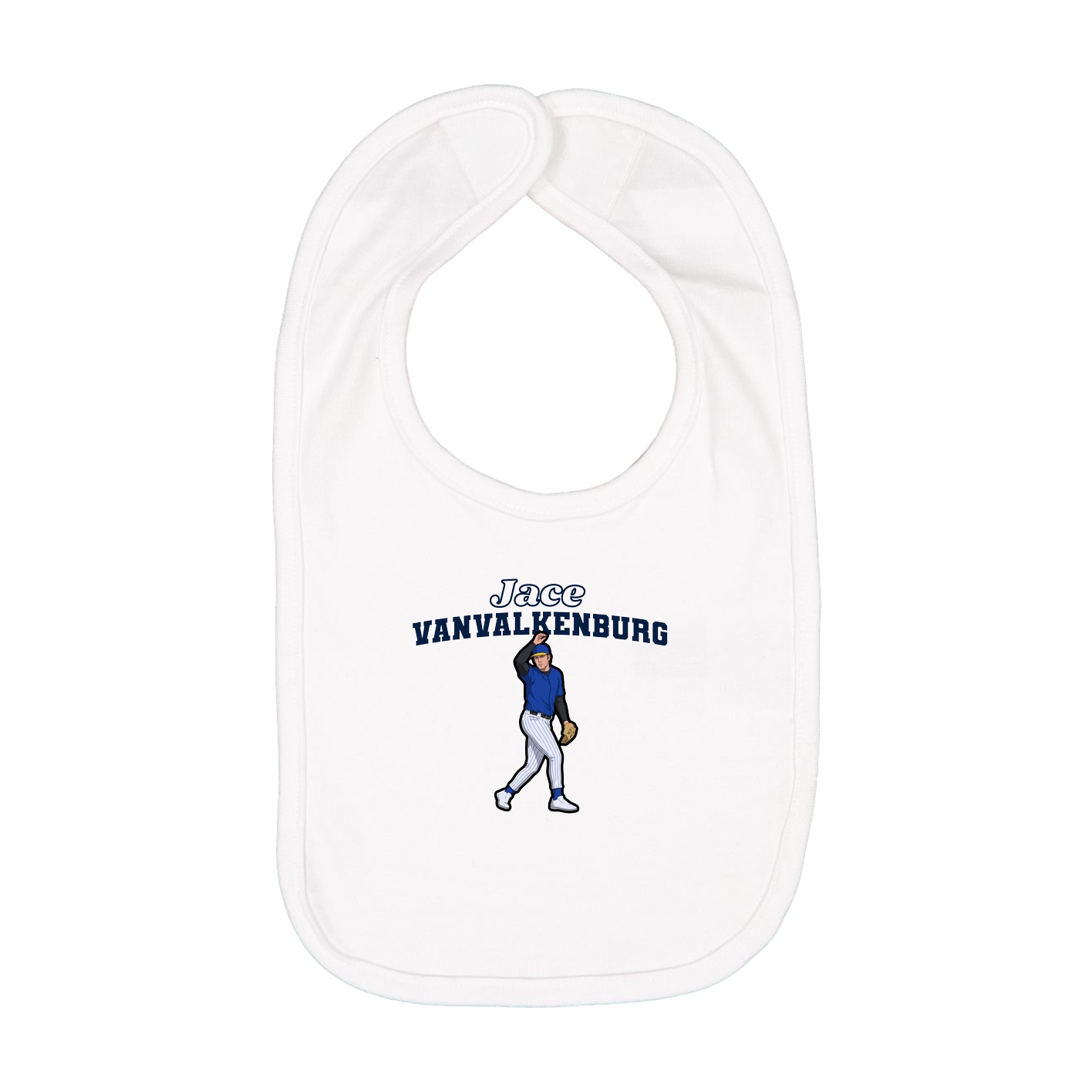 Infant Bib — Name Arch in White