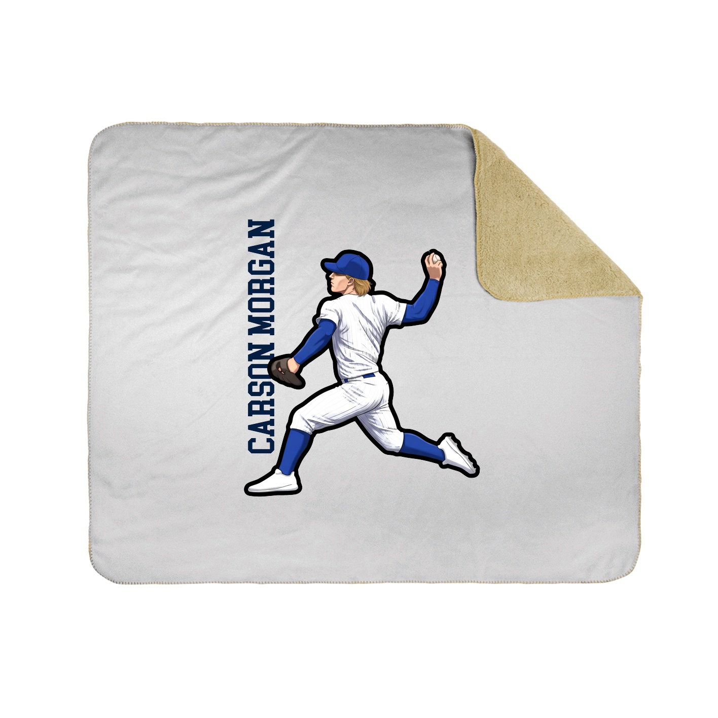 Throw Blanket — Name Vertical in White
