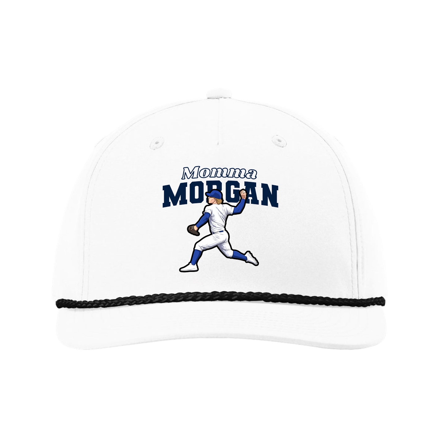 Five-Panel Classic Rope Cap — Mothers Day Block in White