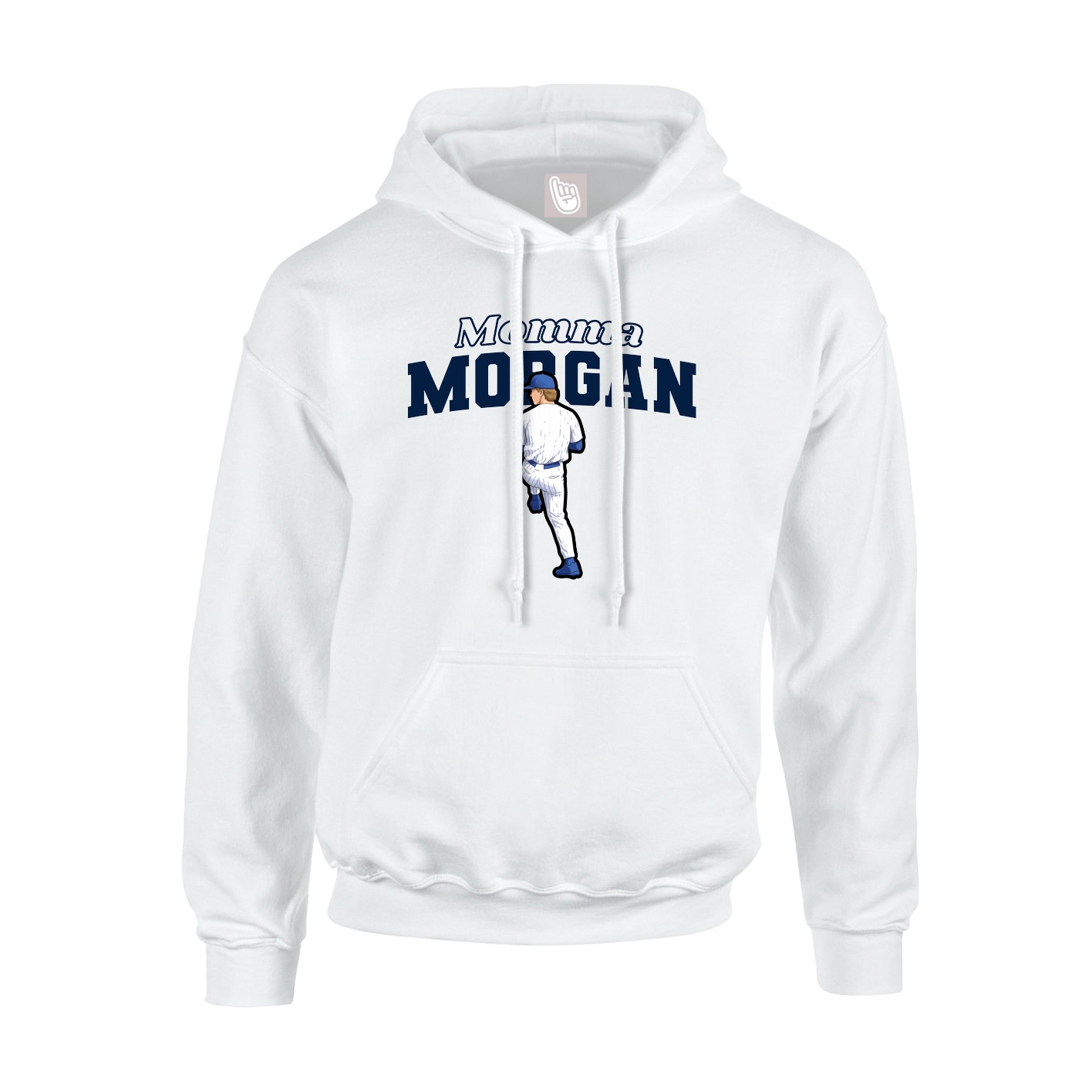 Youth Hoodie — Mothers Day Block in White
