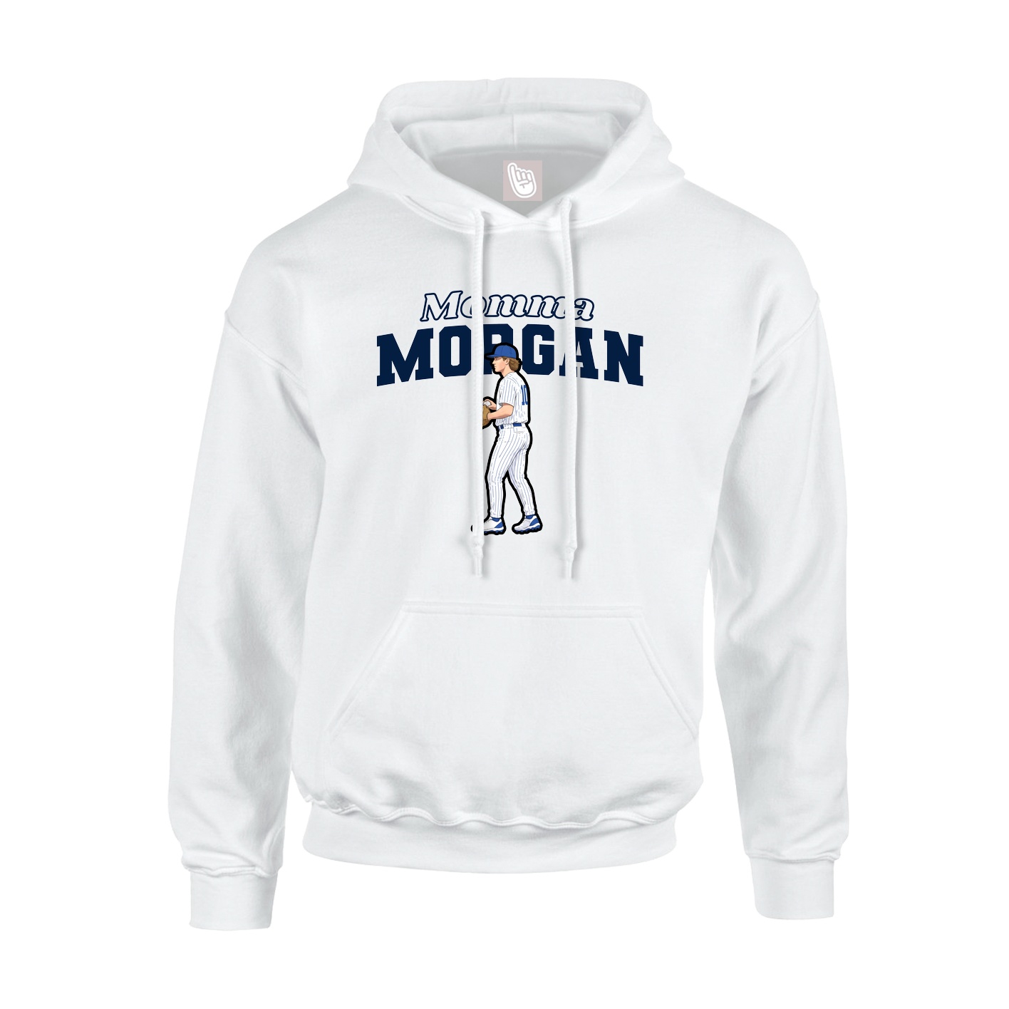 Youth Hoodie — Mothers Day Block in White