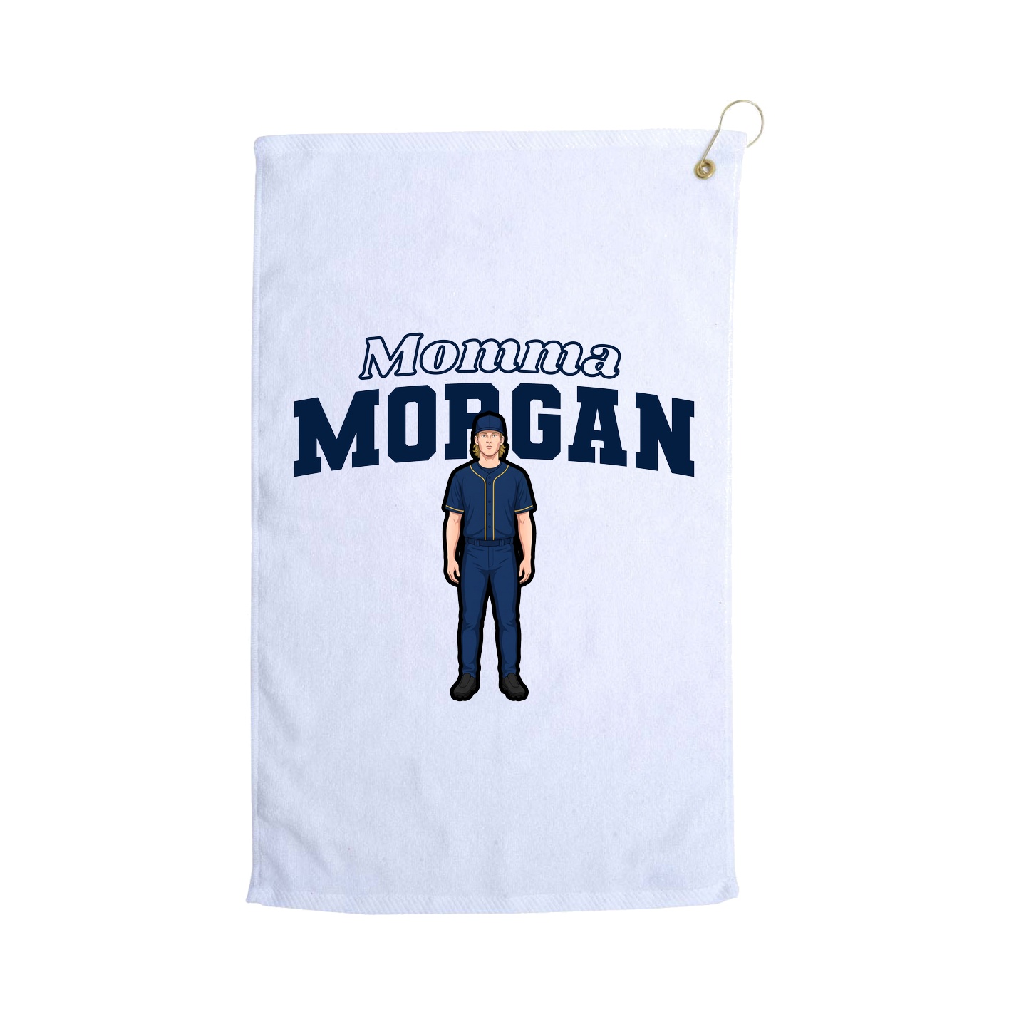 Golf Towel — Mothers Day Block in White