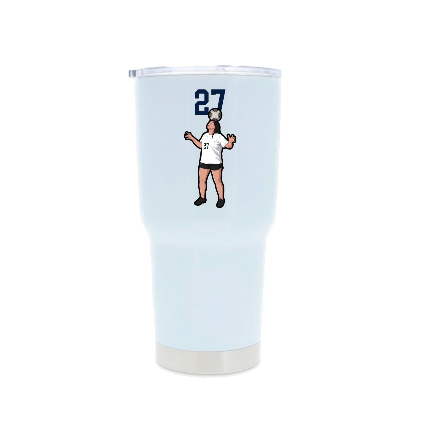 30oz Stainless Steel Tumbler — Number Top in White