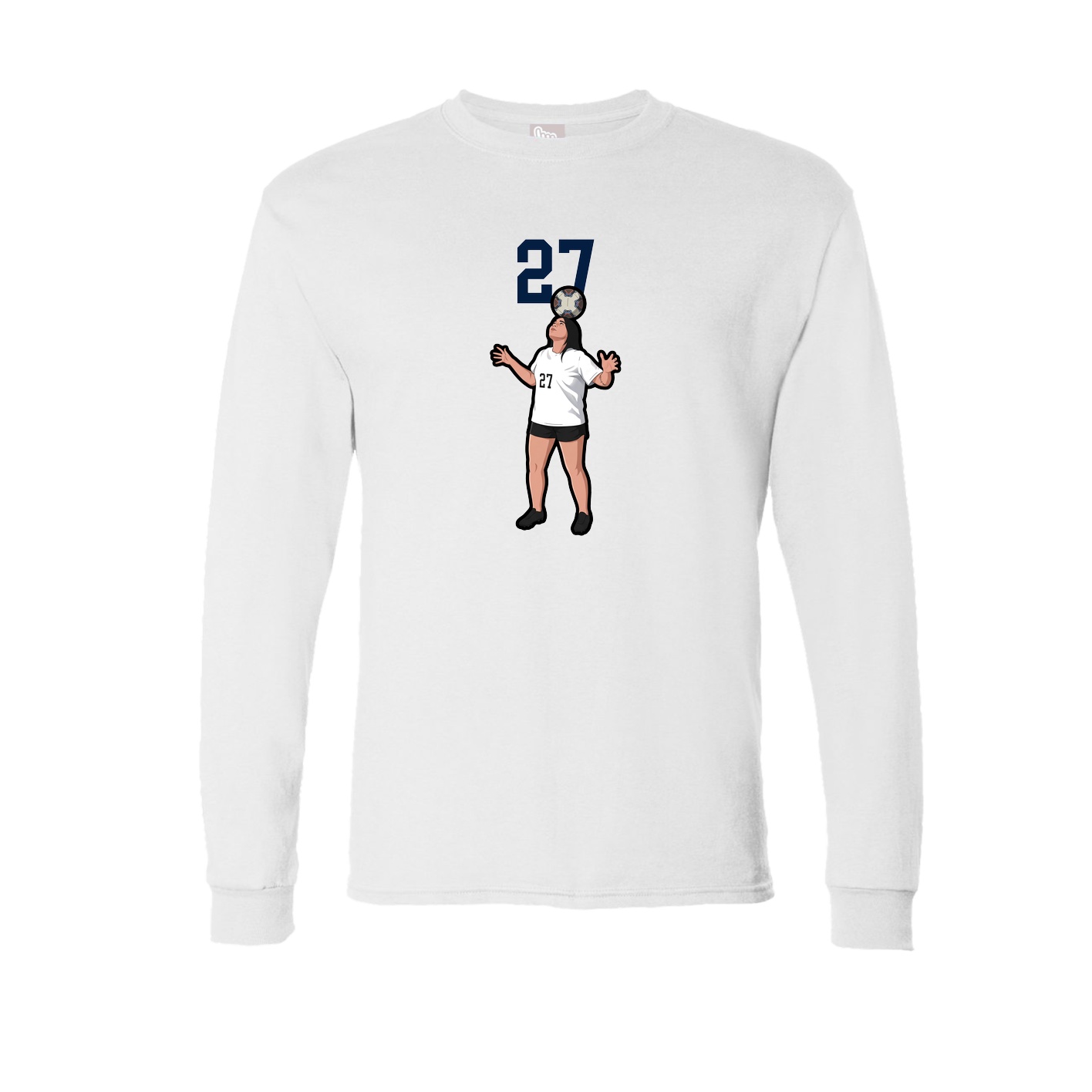 Long Sleeve Tee — Number Top in White