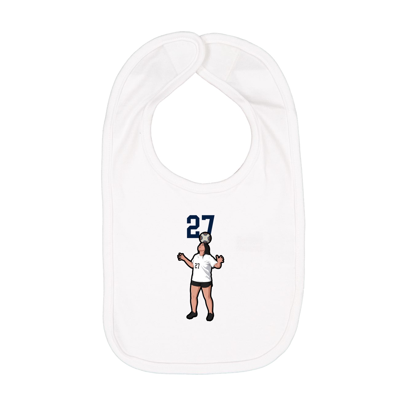 Infant Bib — Number Top in White
