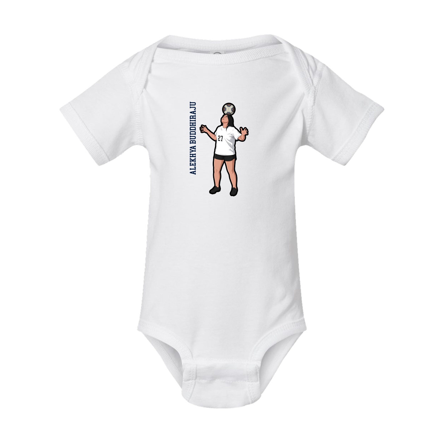 Baby Onesie — Name Vertical in White