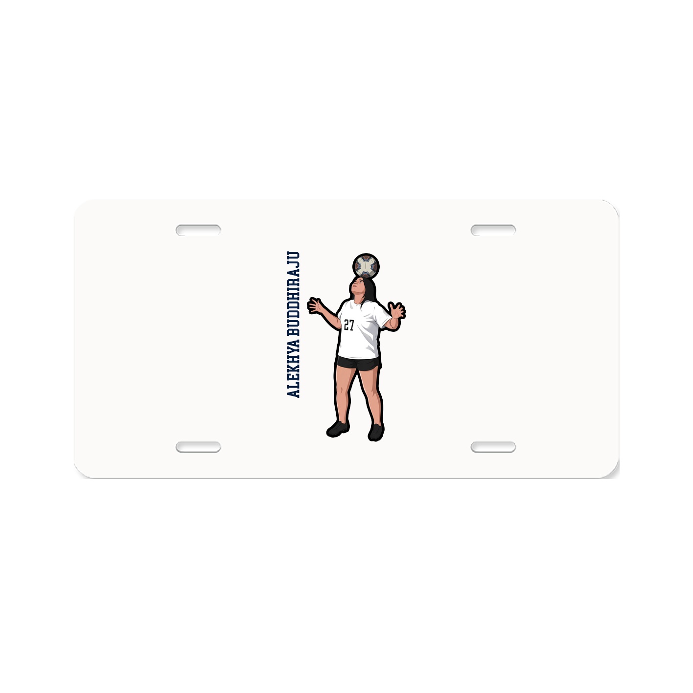 License Plate — Name Vertical in Classic