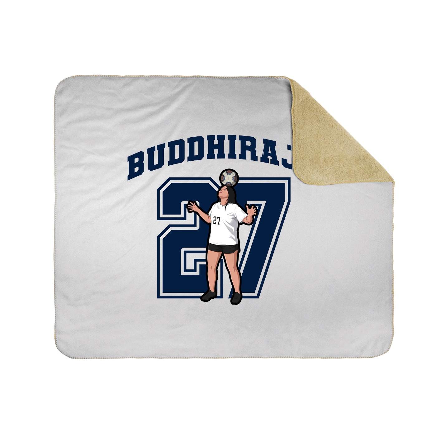 Throw Blanket — Number in White