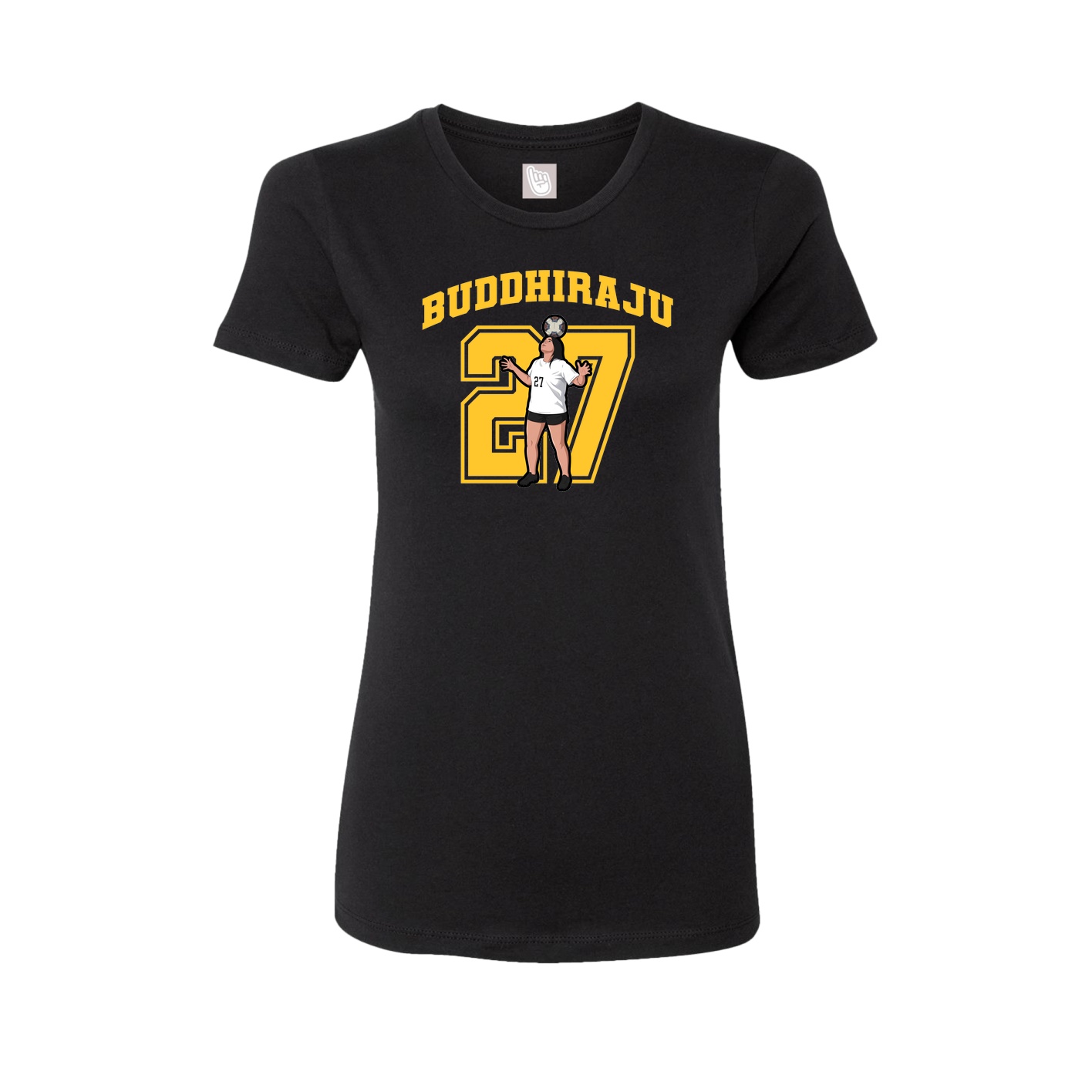 Fitted Women's Tee — Number in Black