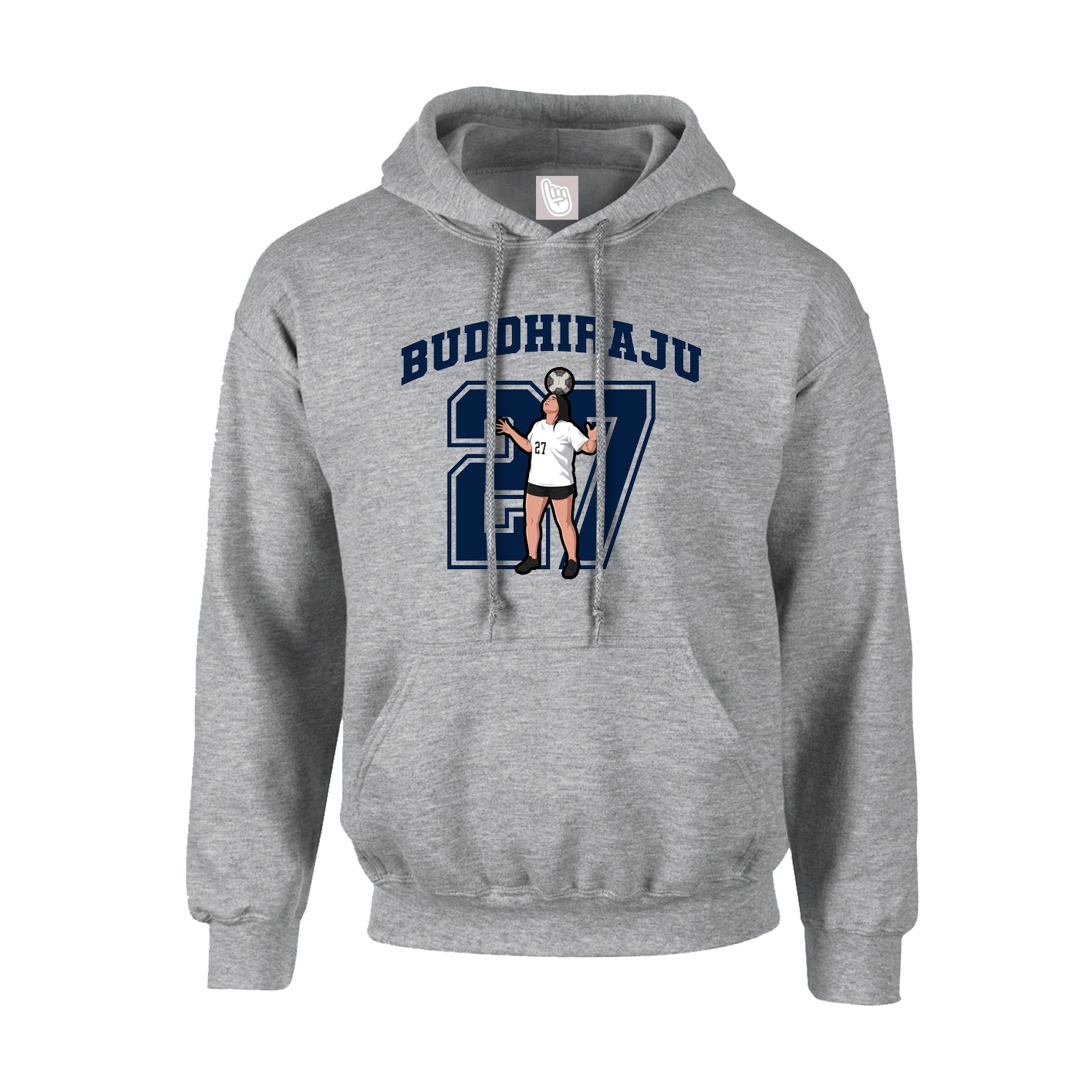 Youth Hoodie — Number in Grey