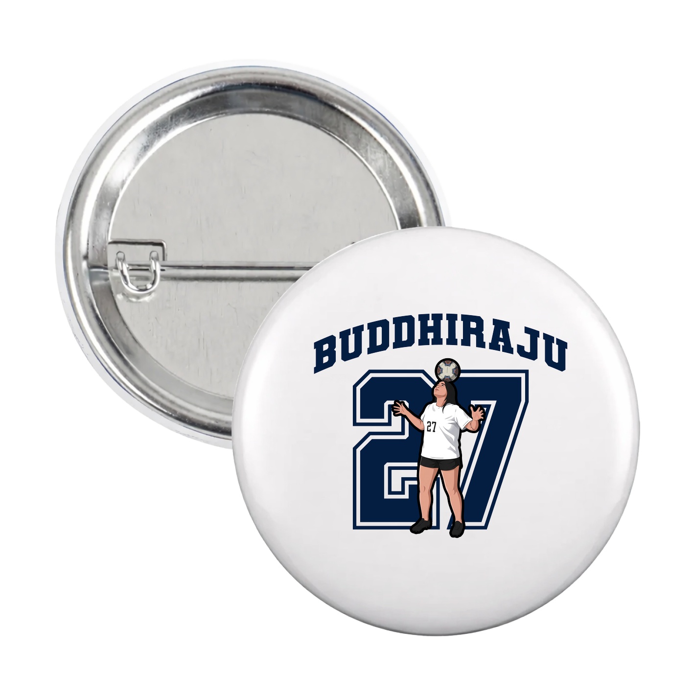 Game Day Button — Number in White