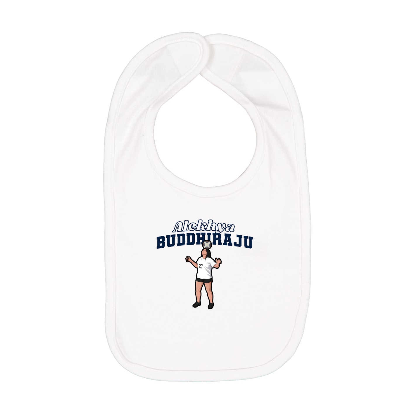 Infant Bib — Name Arch in White