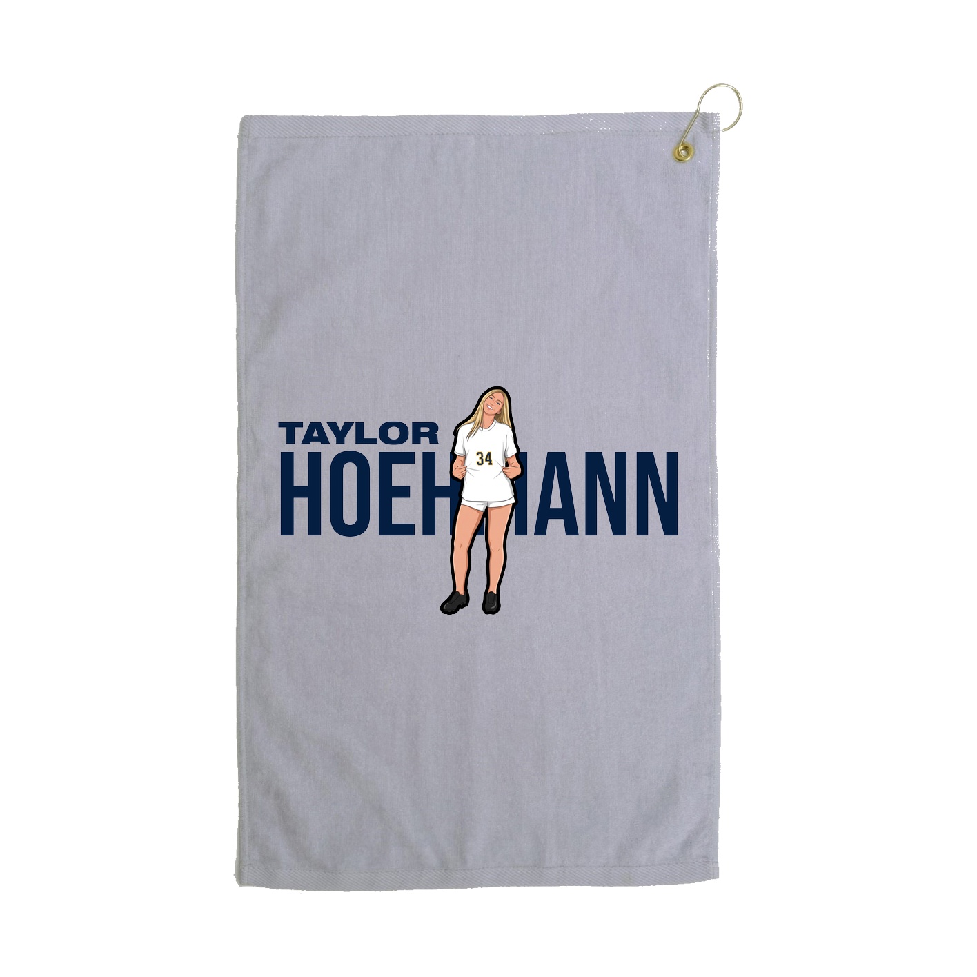 Golf Towel — Player Name in Grey