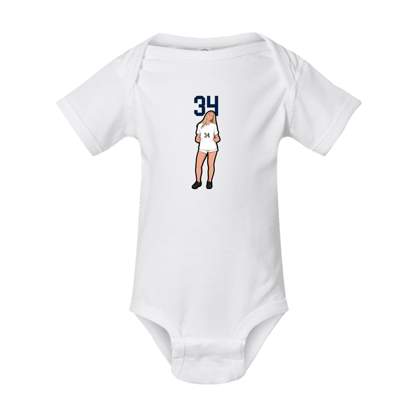 Baby Onesie — Number Top in White