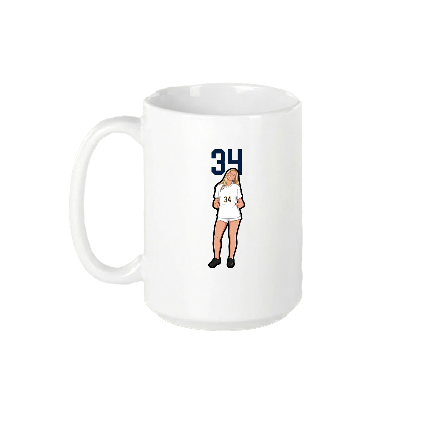 15oz Coffee Mug — Number Top in White