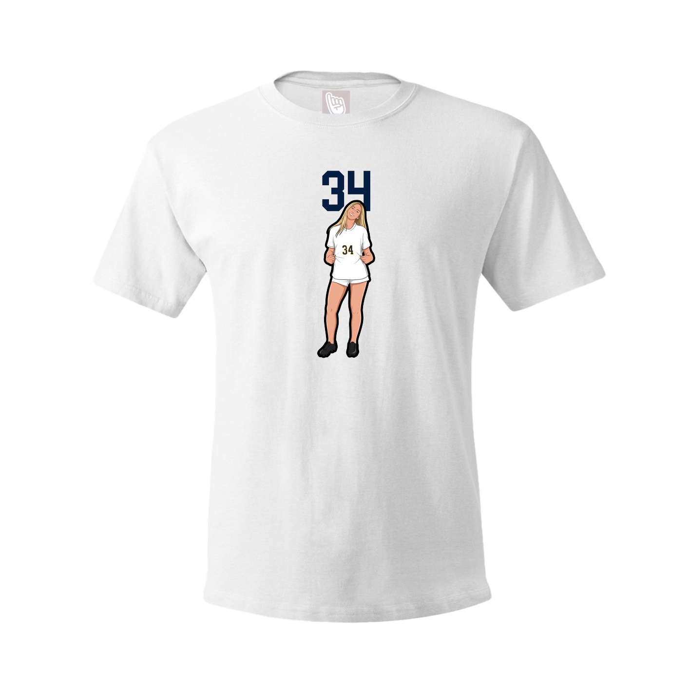 Youth Tee — Number Top in White