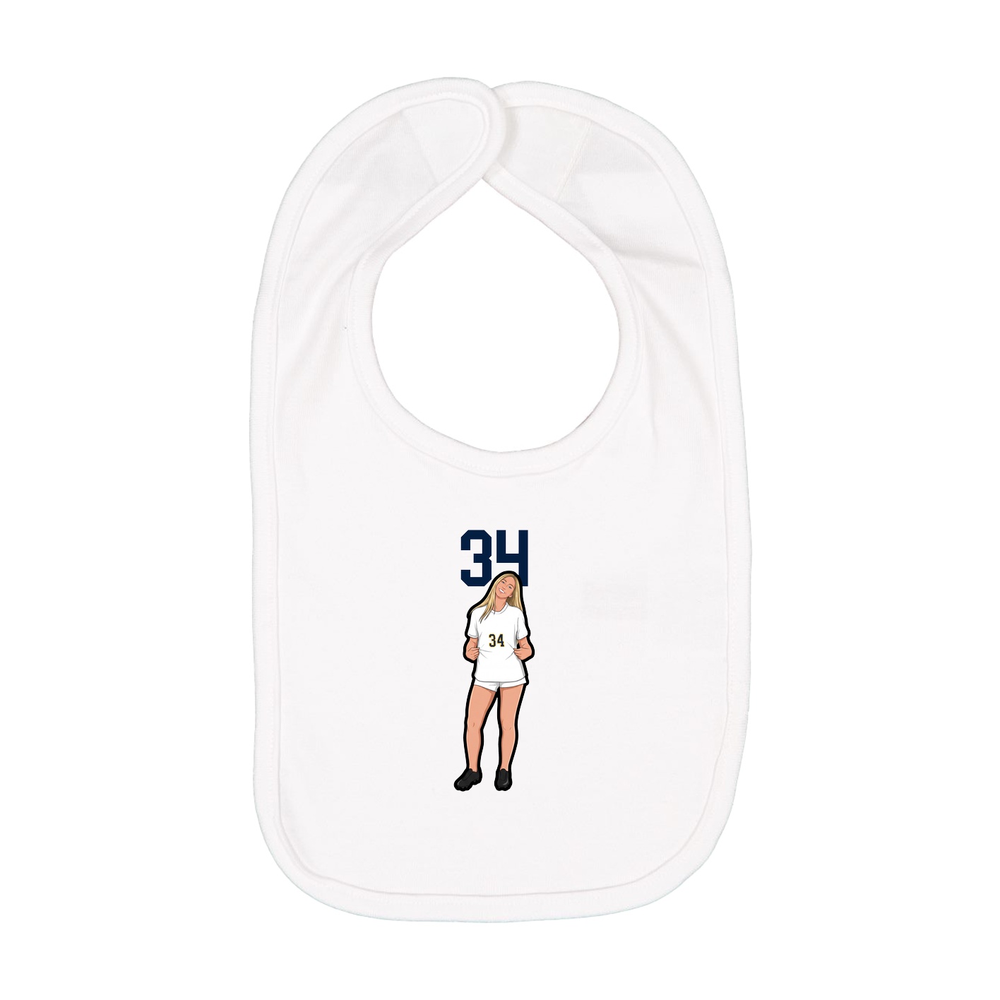 Infant Bib — Number Top in White