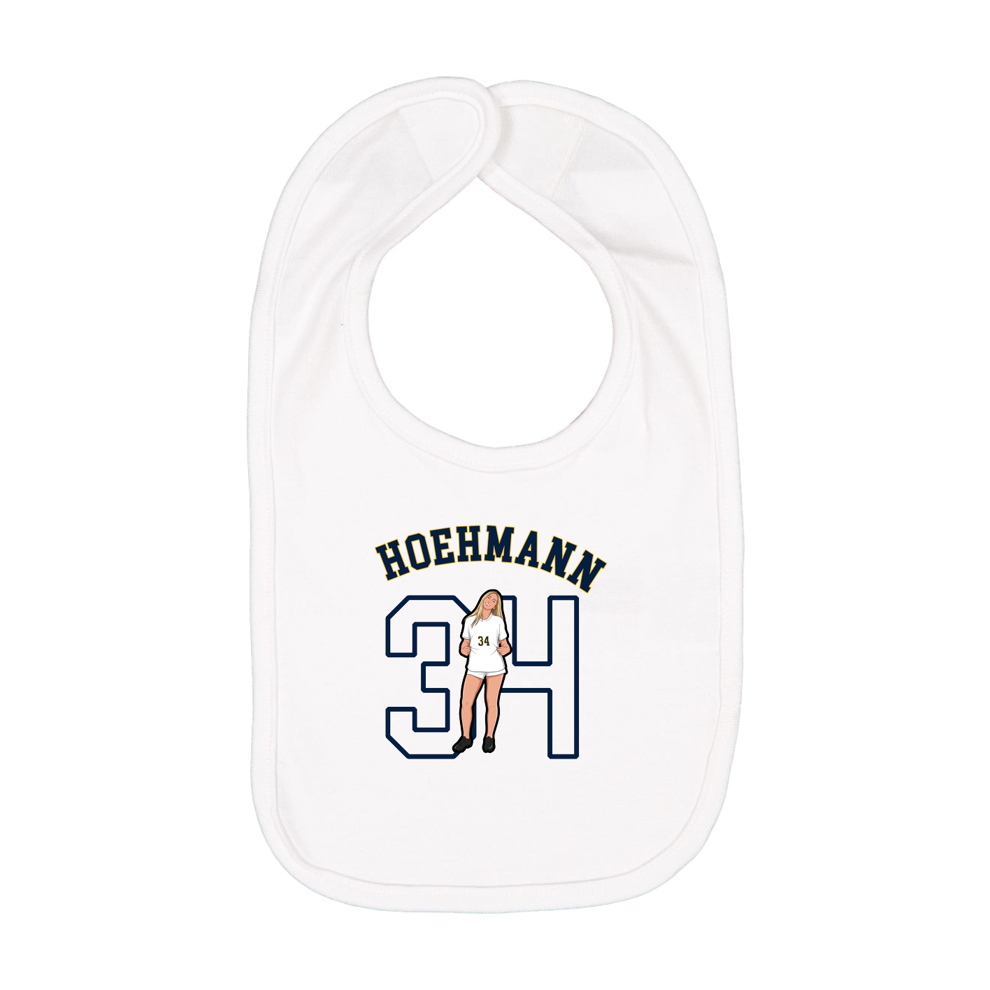 Infant Bib — Shirsey Arch in White