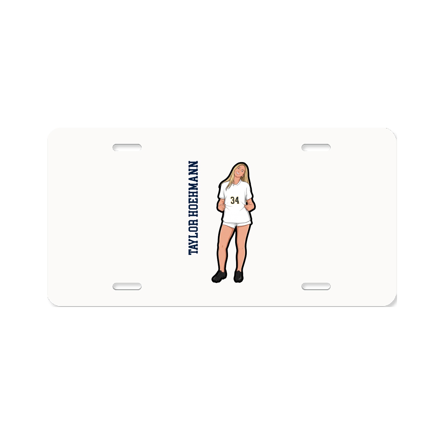 License Plate — Name Vertical in Classic