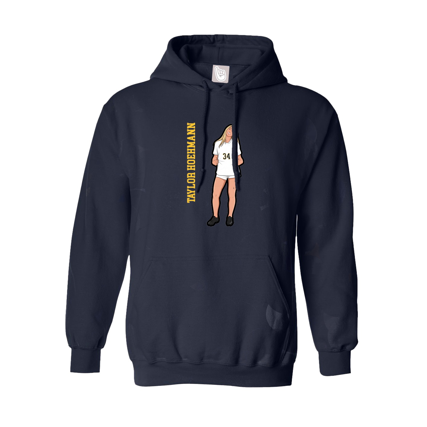 Youth Hoodie — Name Vertical in Navy
