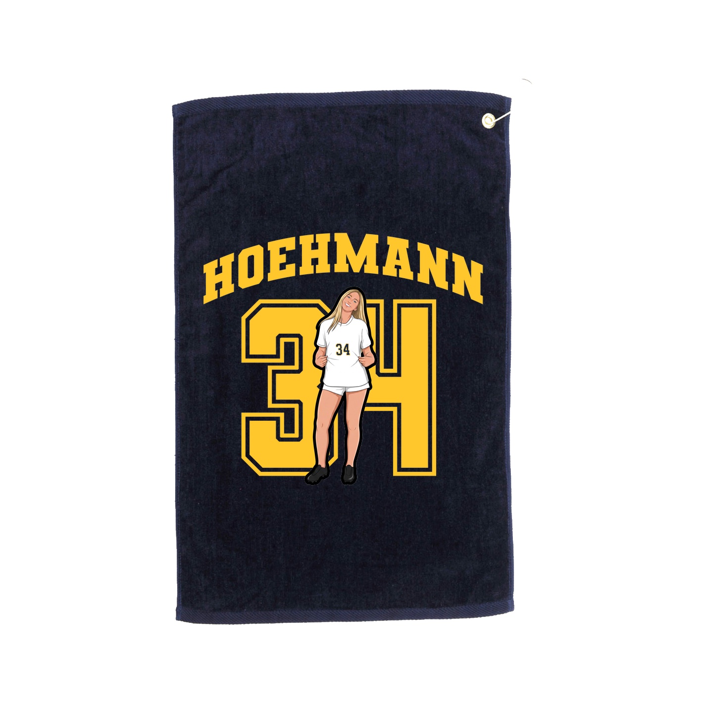 Golf Towel — Number in Navy