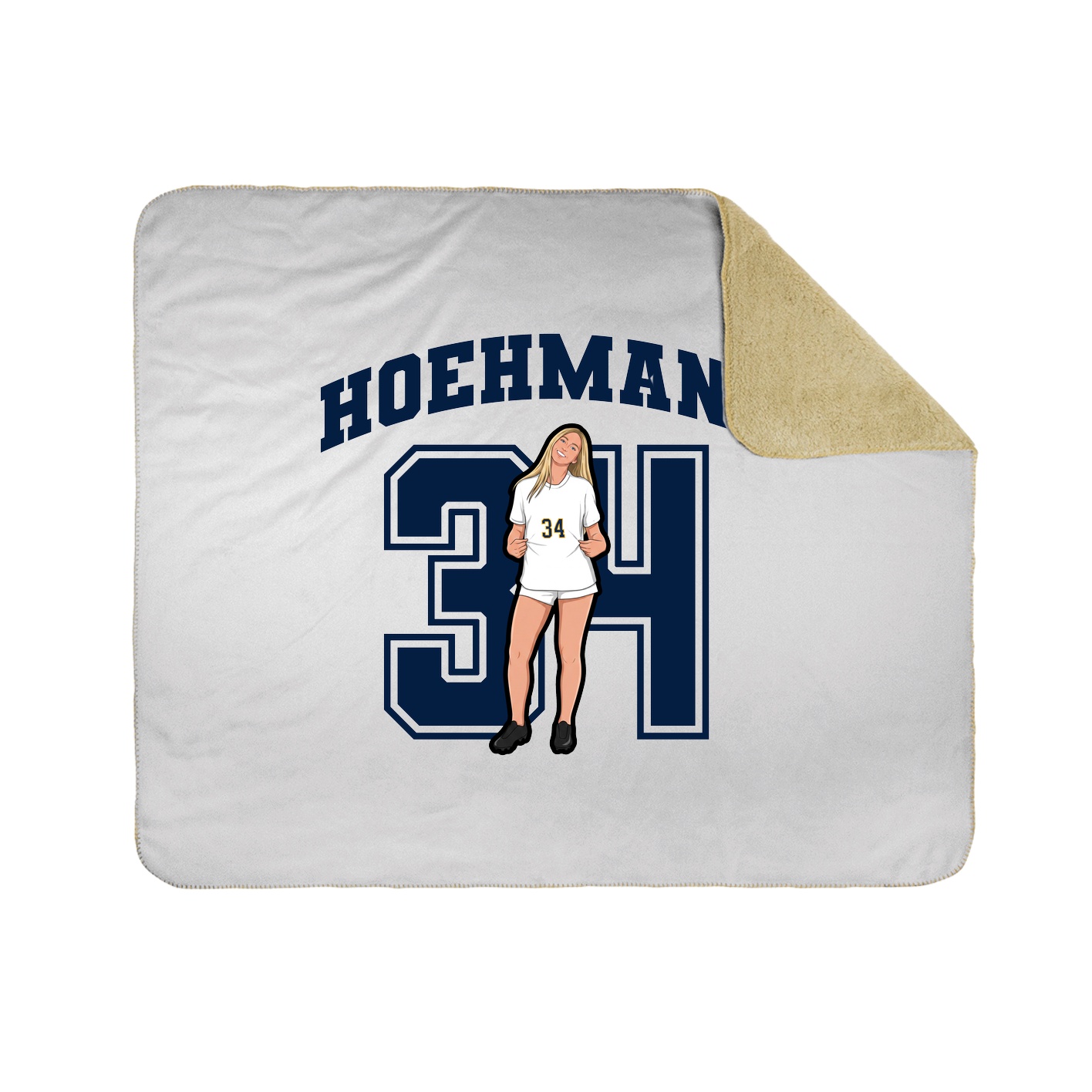 Throw Blanket — Number in White