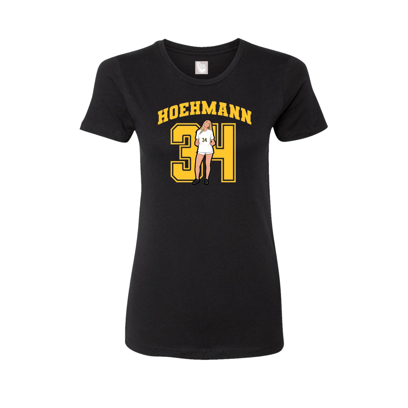 Fitted Women's Tee — Number in Black