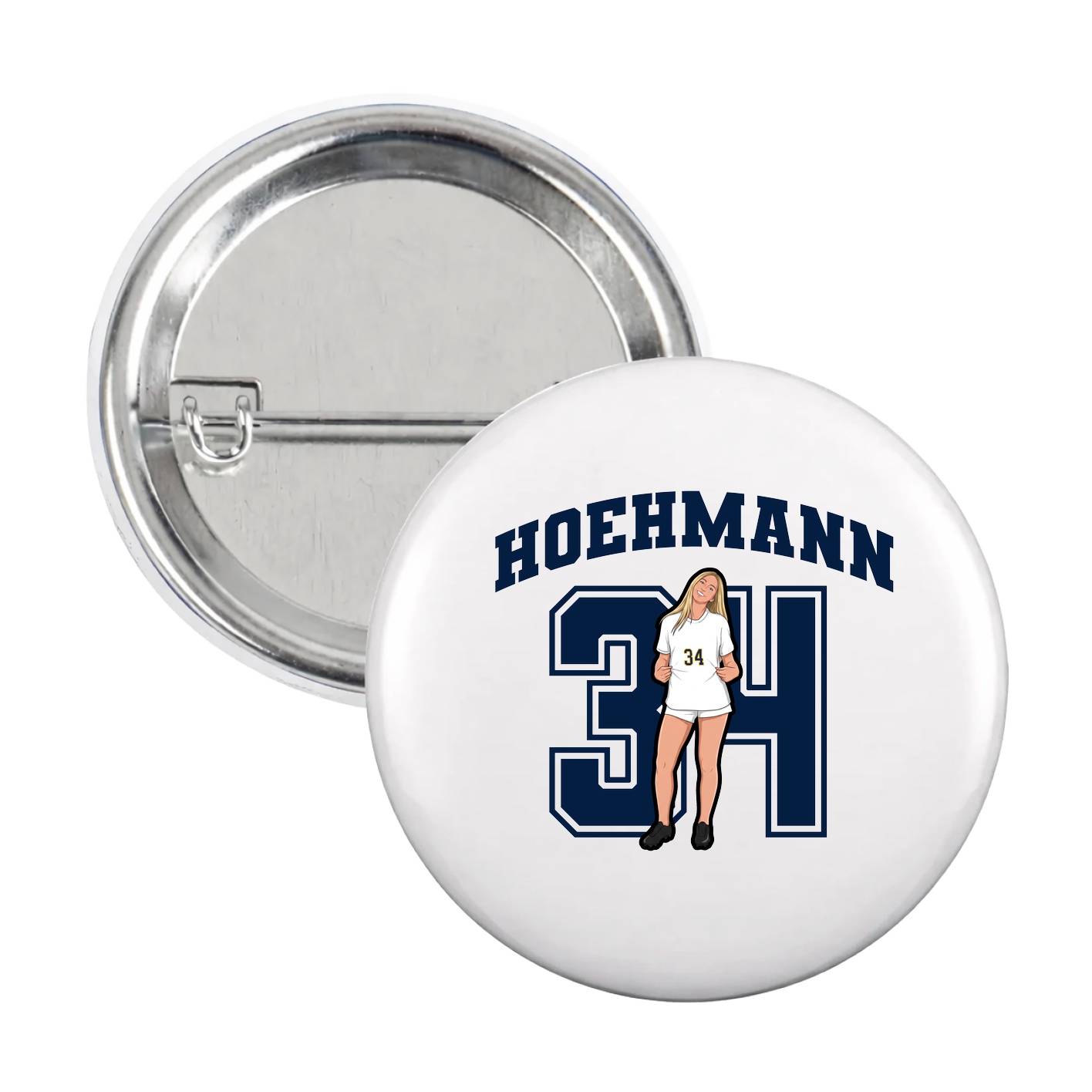 Game Day Button — Number in White
