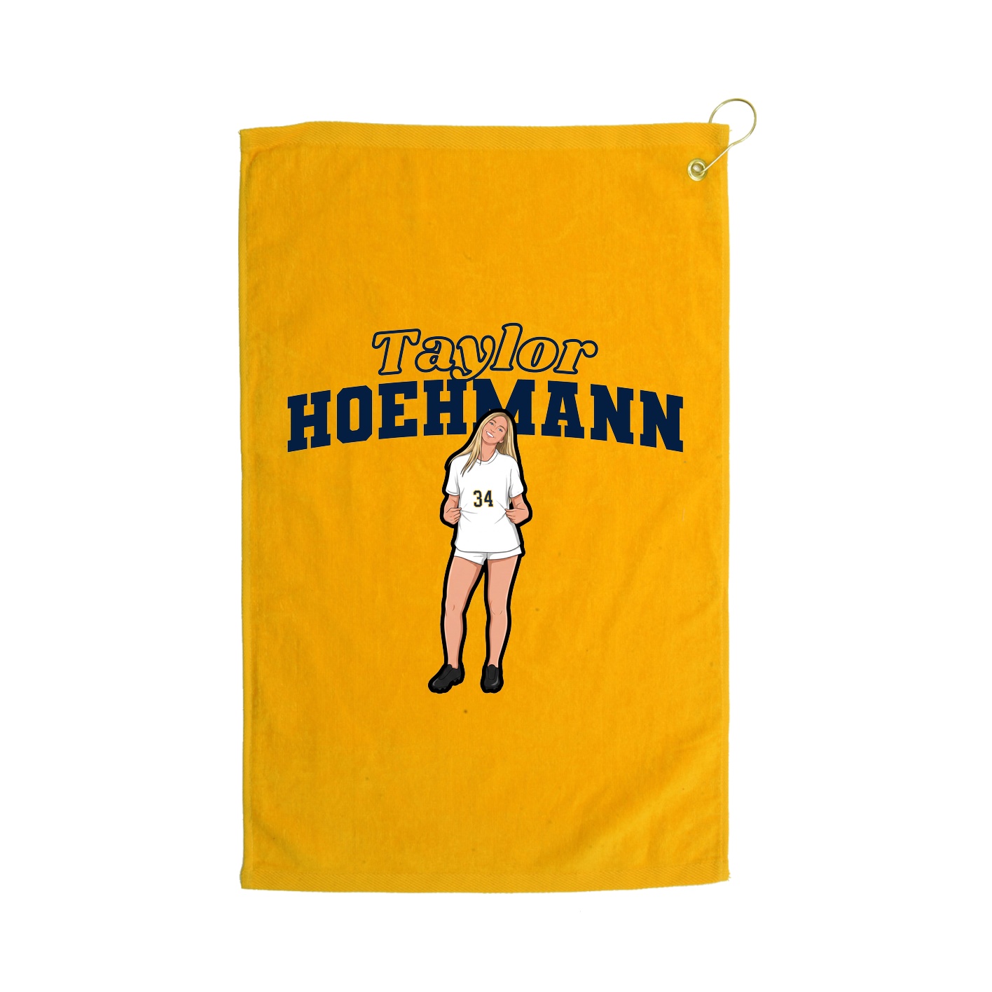 Golf Towel — Name Arch in Gold