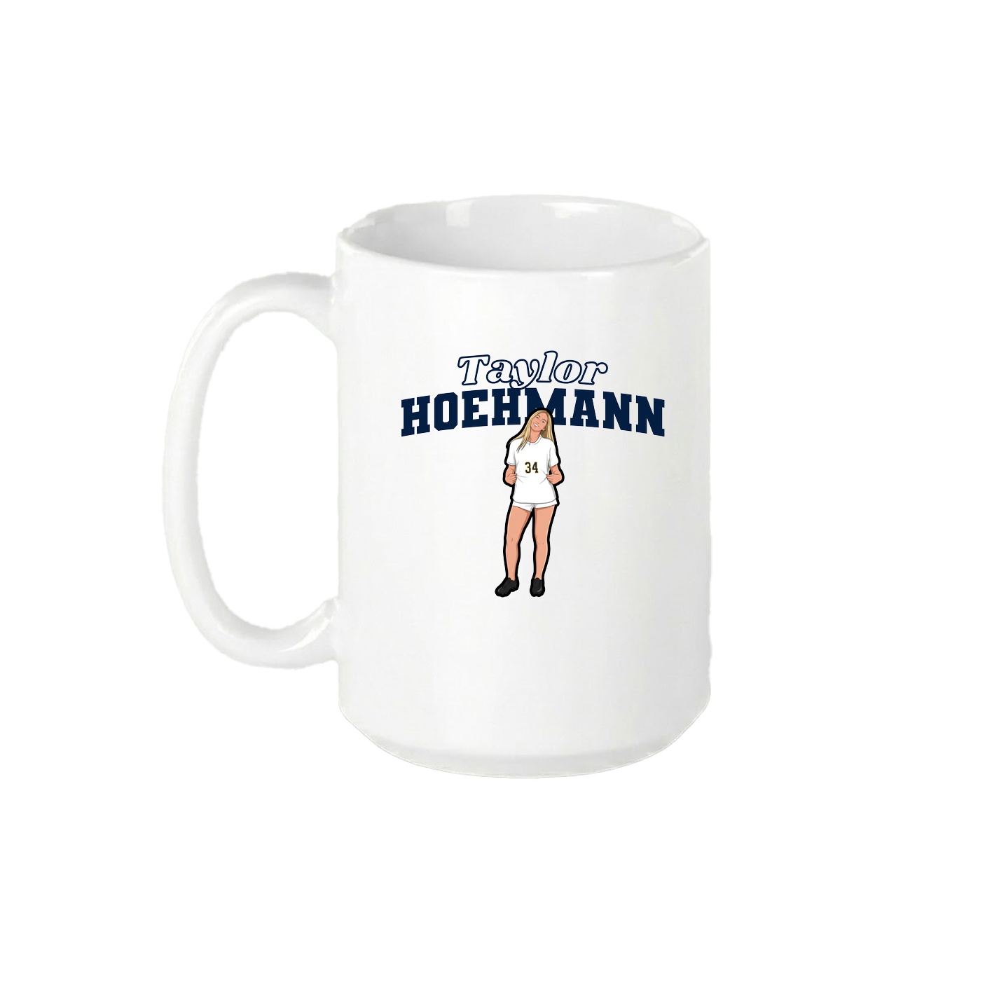 15oz Coffee Mug — Name Arch in White