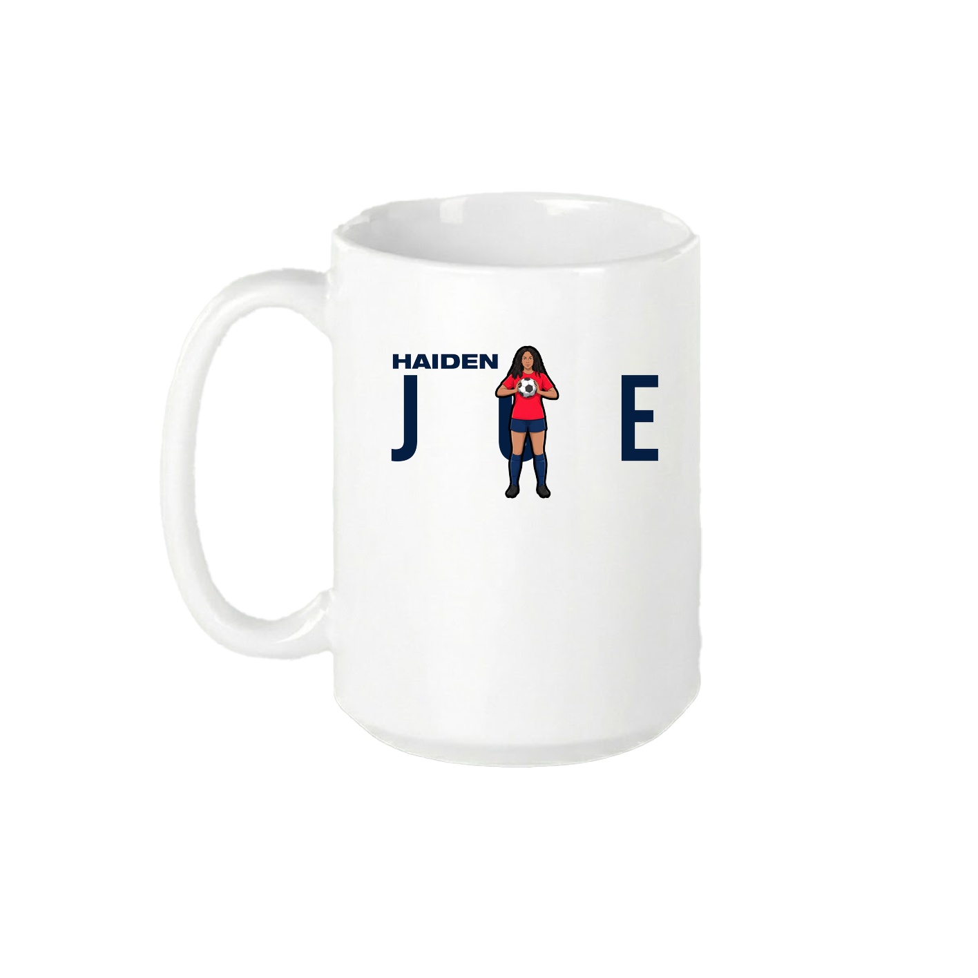 15oz Coffee Mug — Player Name in White
