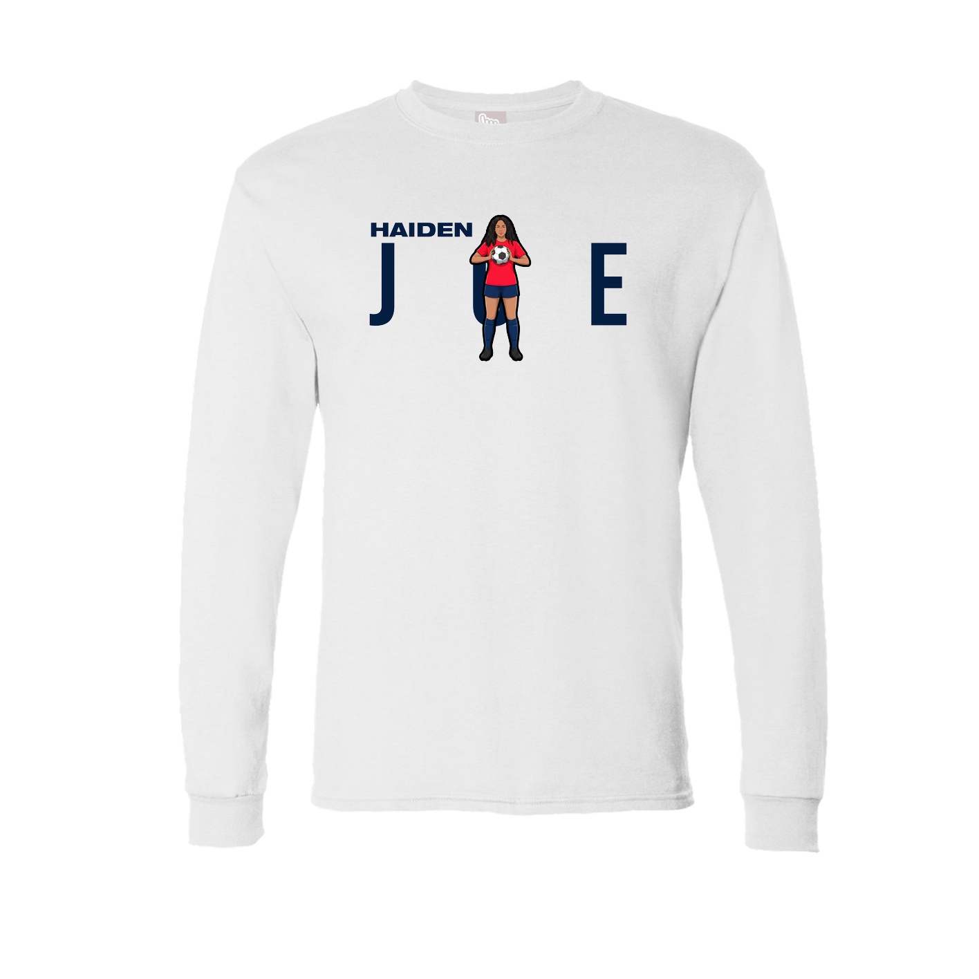 Long Sleeve Tee — Player Name in White