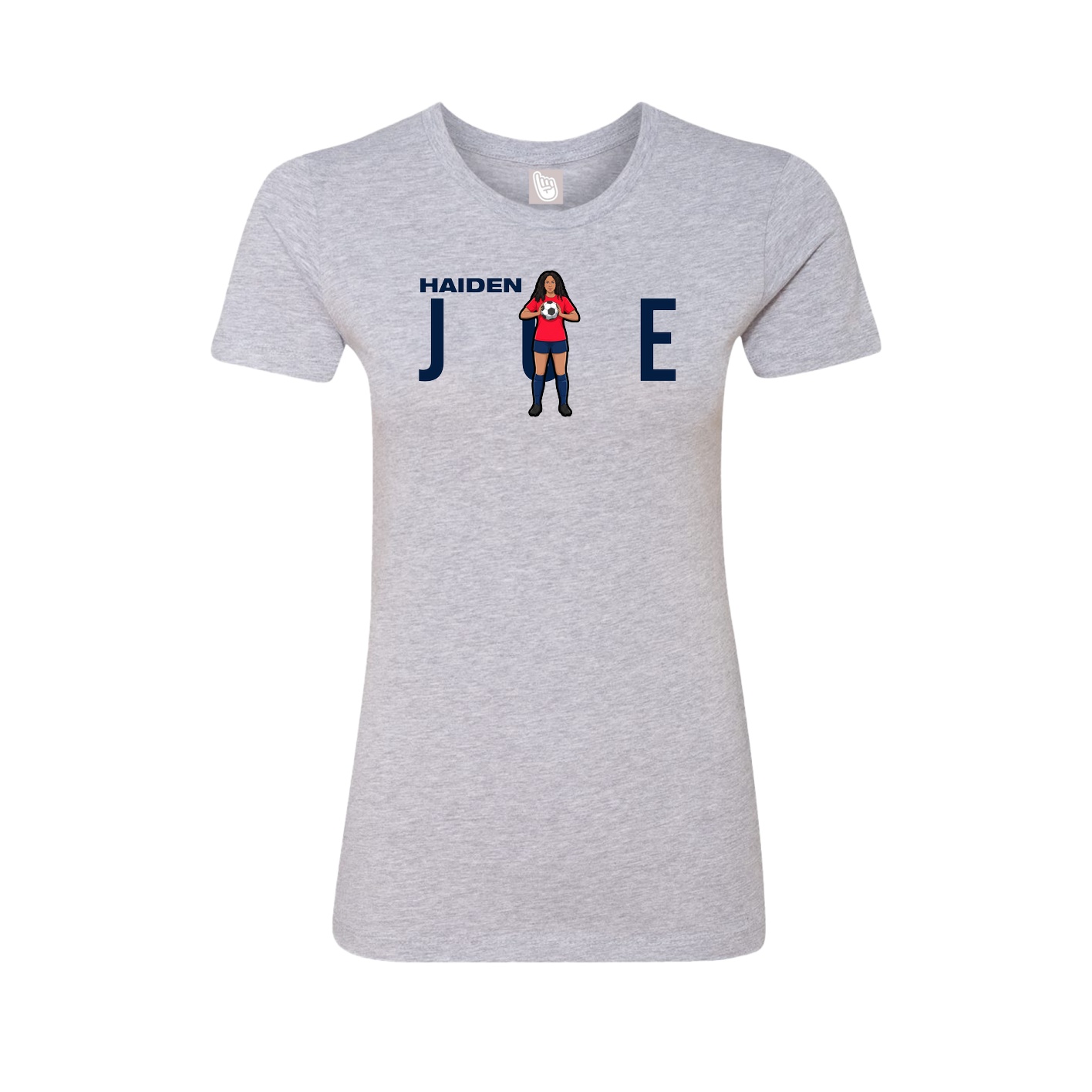 Fitted Women's Tee — Player Name in Grey