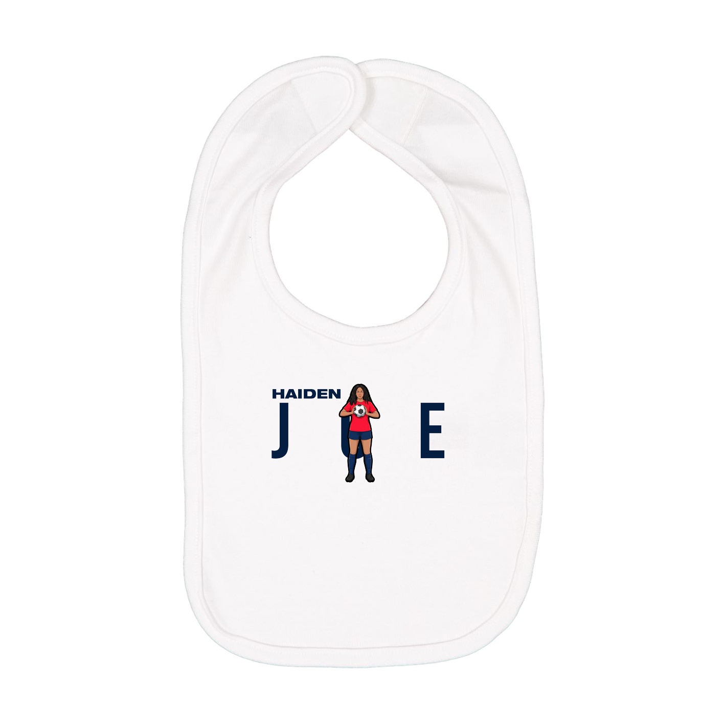 Infant Bib — Player Name in White