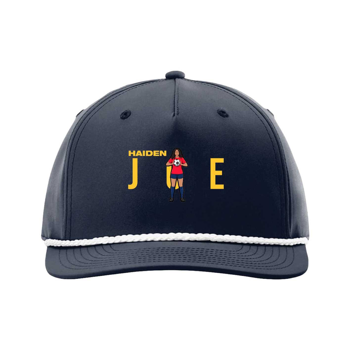 Five-Panel Classic Rope Cap — Player Name in Navy