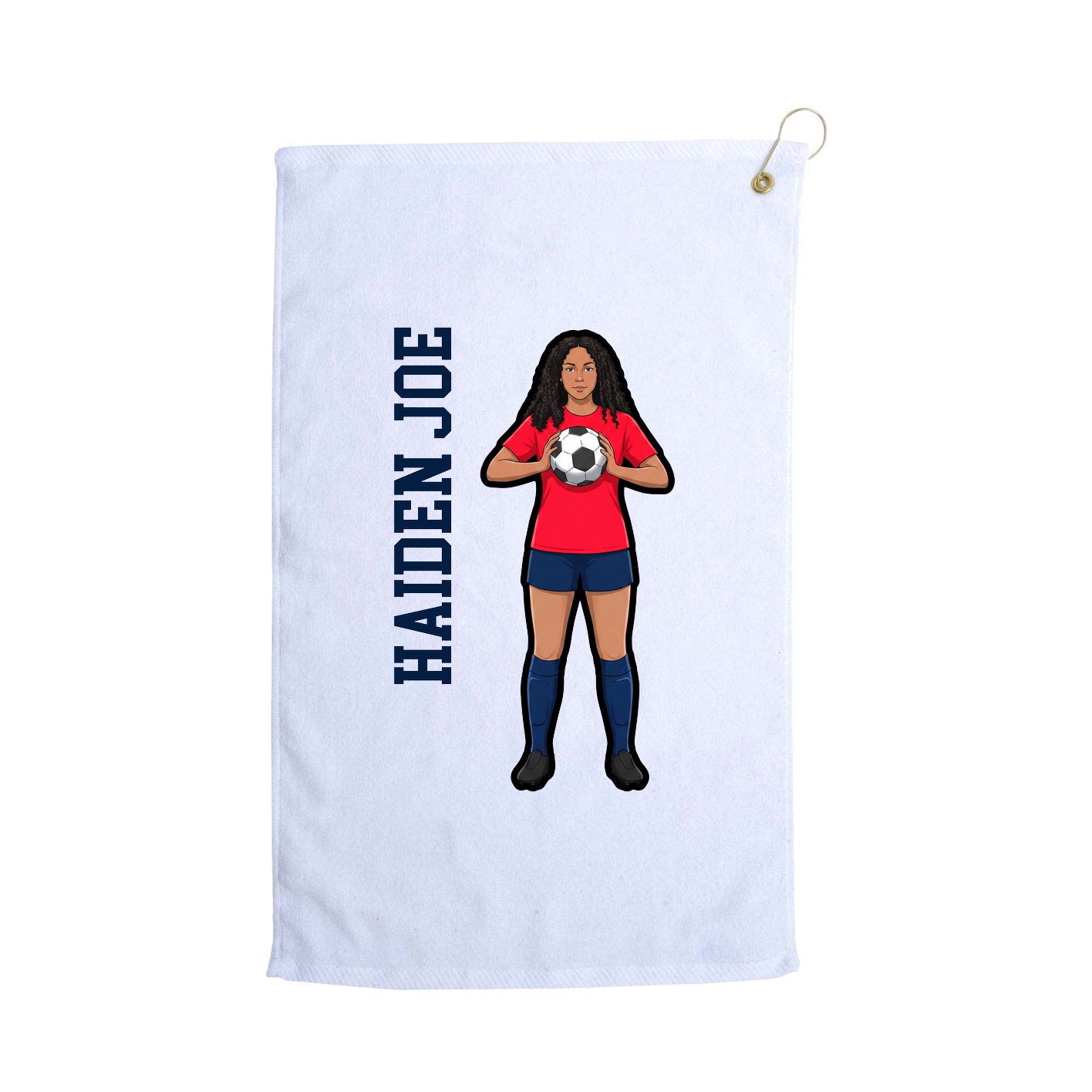 Golf Towel — Name Vertical in White