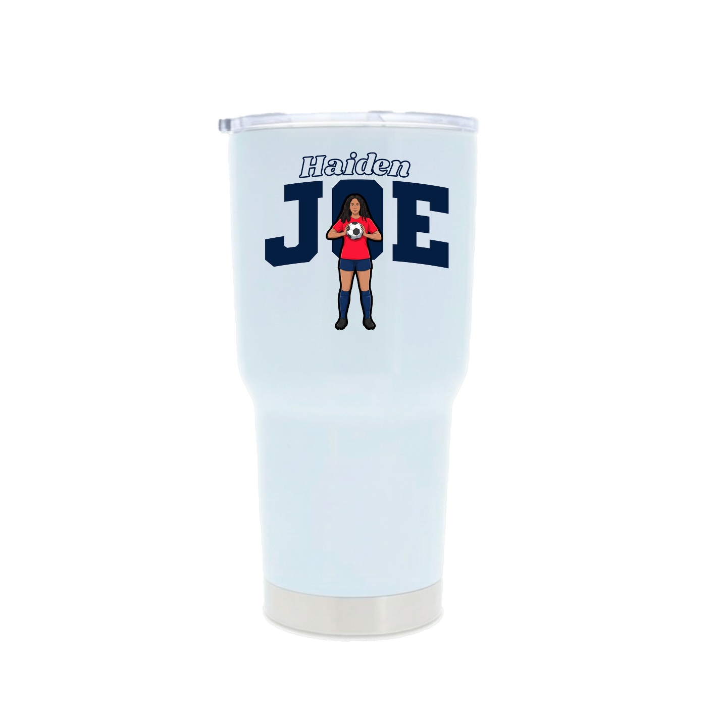 30oz Stainless Steel Tumbler — Name Arch in White