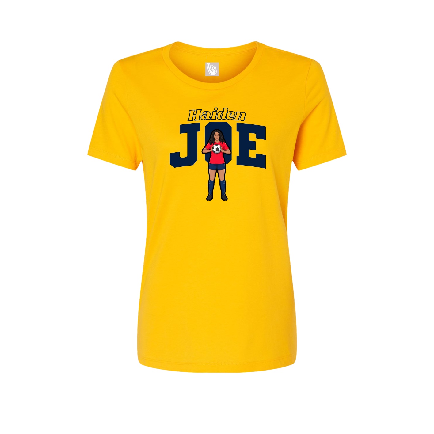 Fitted Women's Tee — Name Arch in Gold