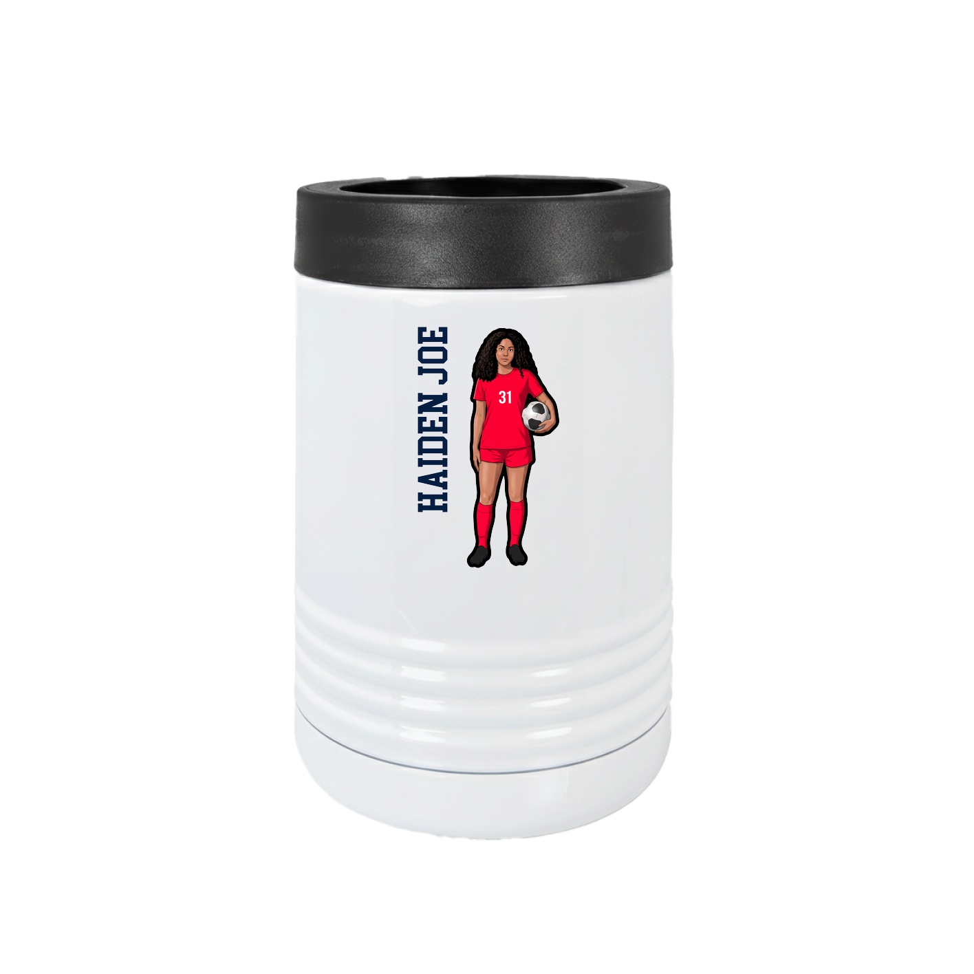 Beverage Holder — Name Vertical in White