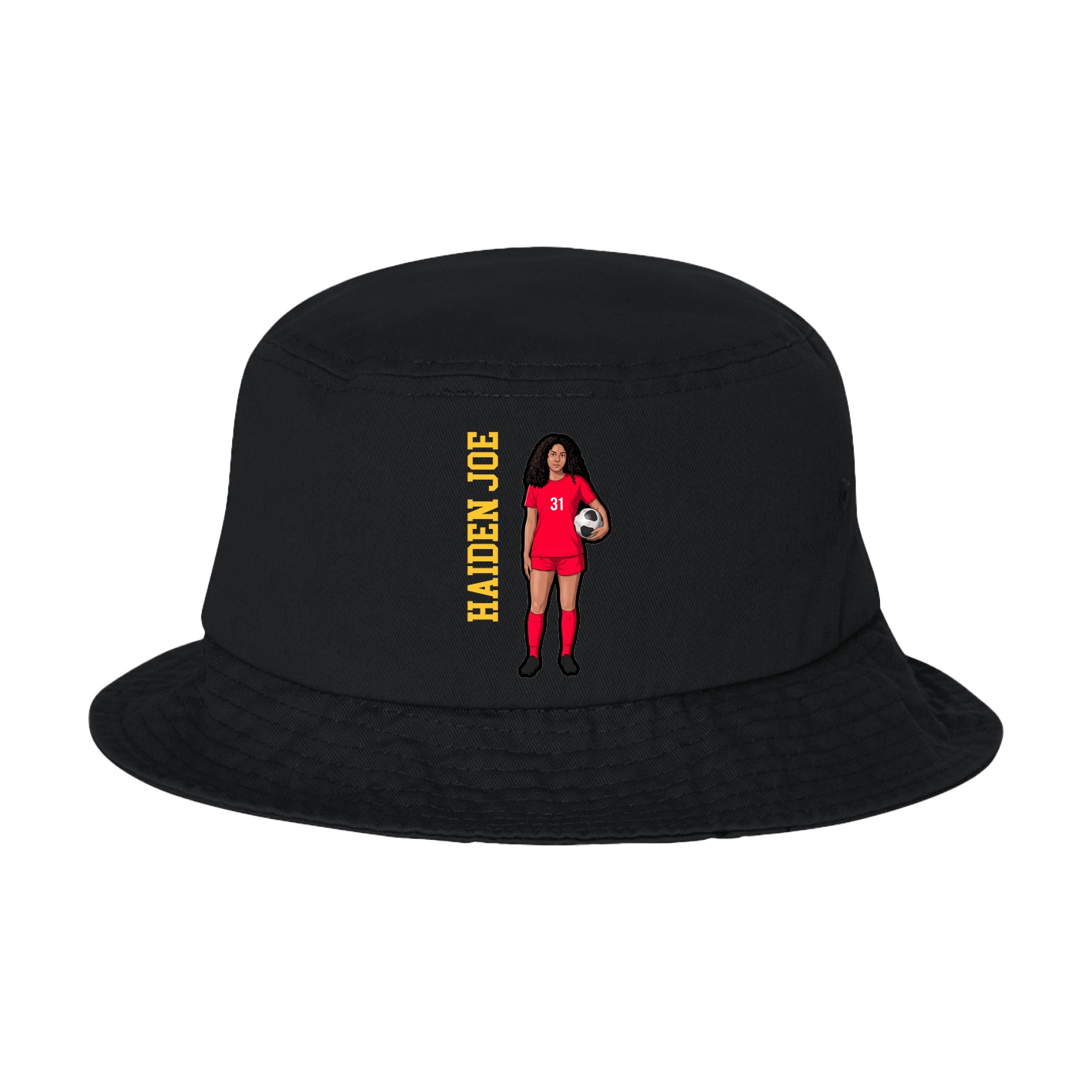 Bucket Cap — Name Vertical in Black