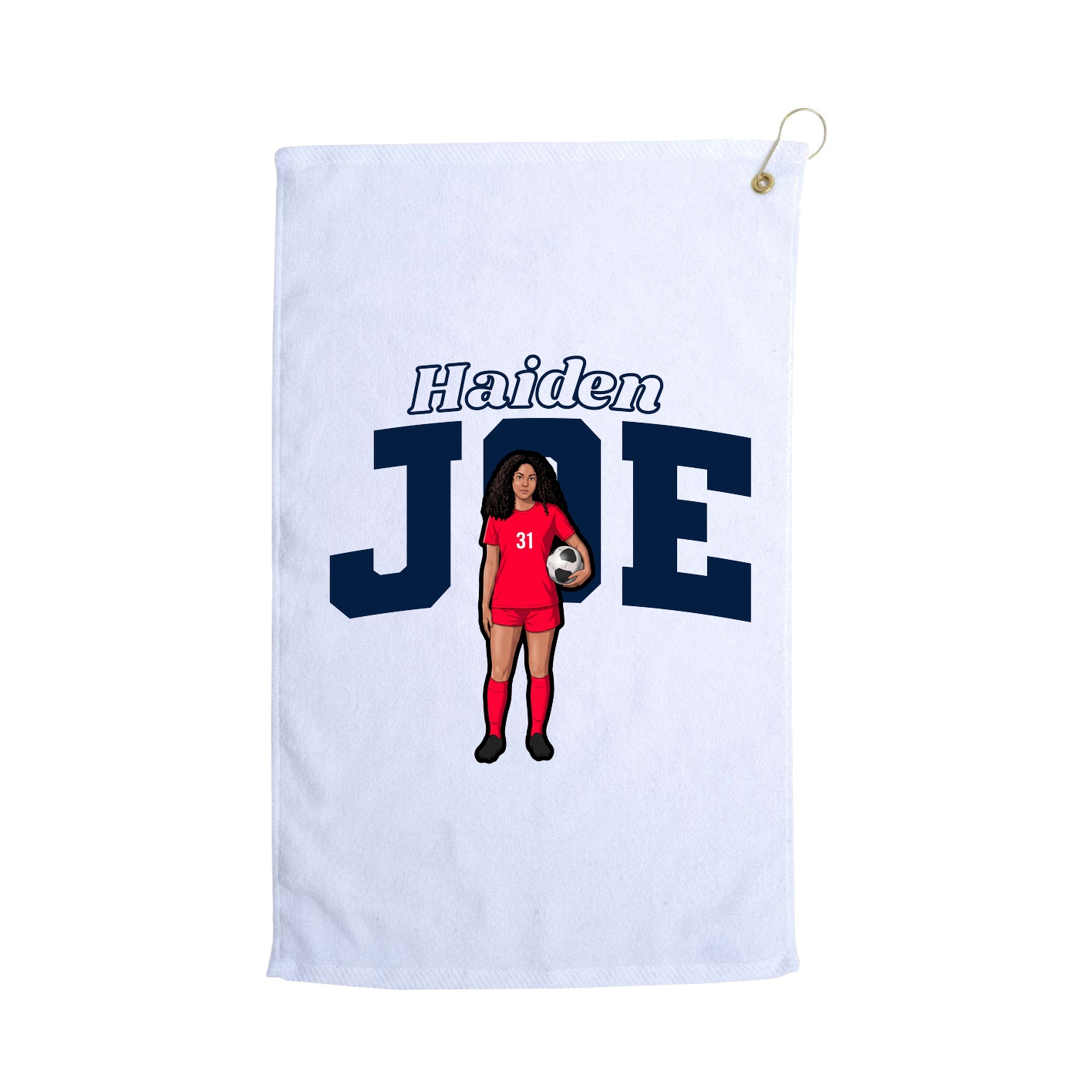 Golf Towel — Name Arch in White